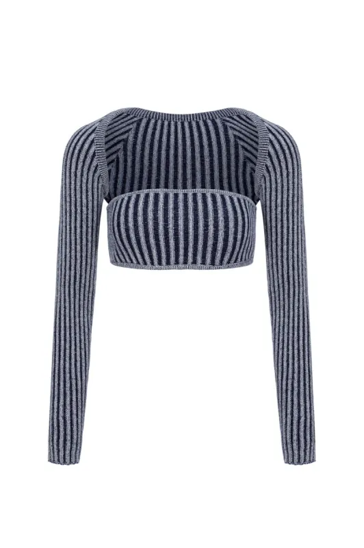 Elvira 2 Piece Top - Navy made by The Kript