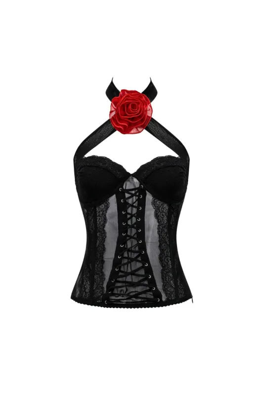 Kaelle Corset - Black sold by The Kript