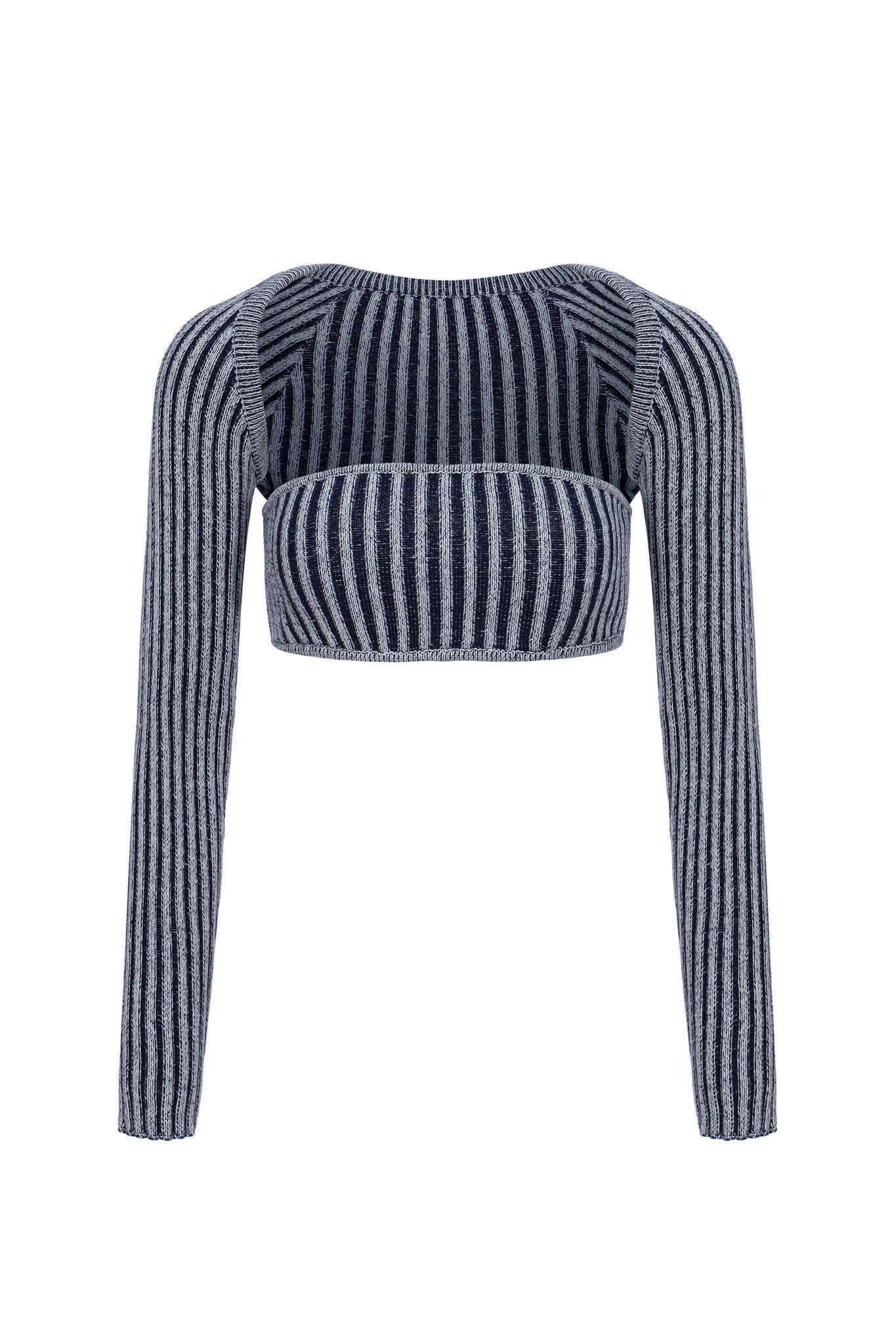 Elvira 2 Piece Top - Navy sold by The Kript