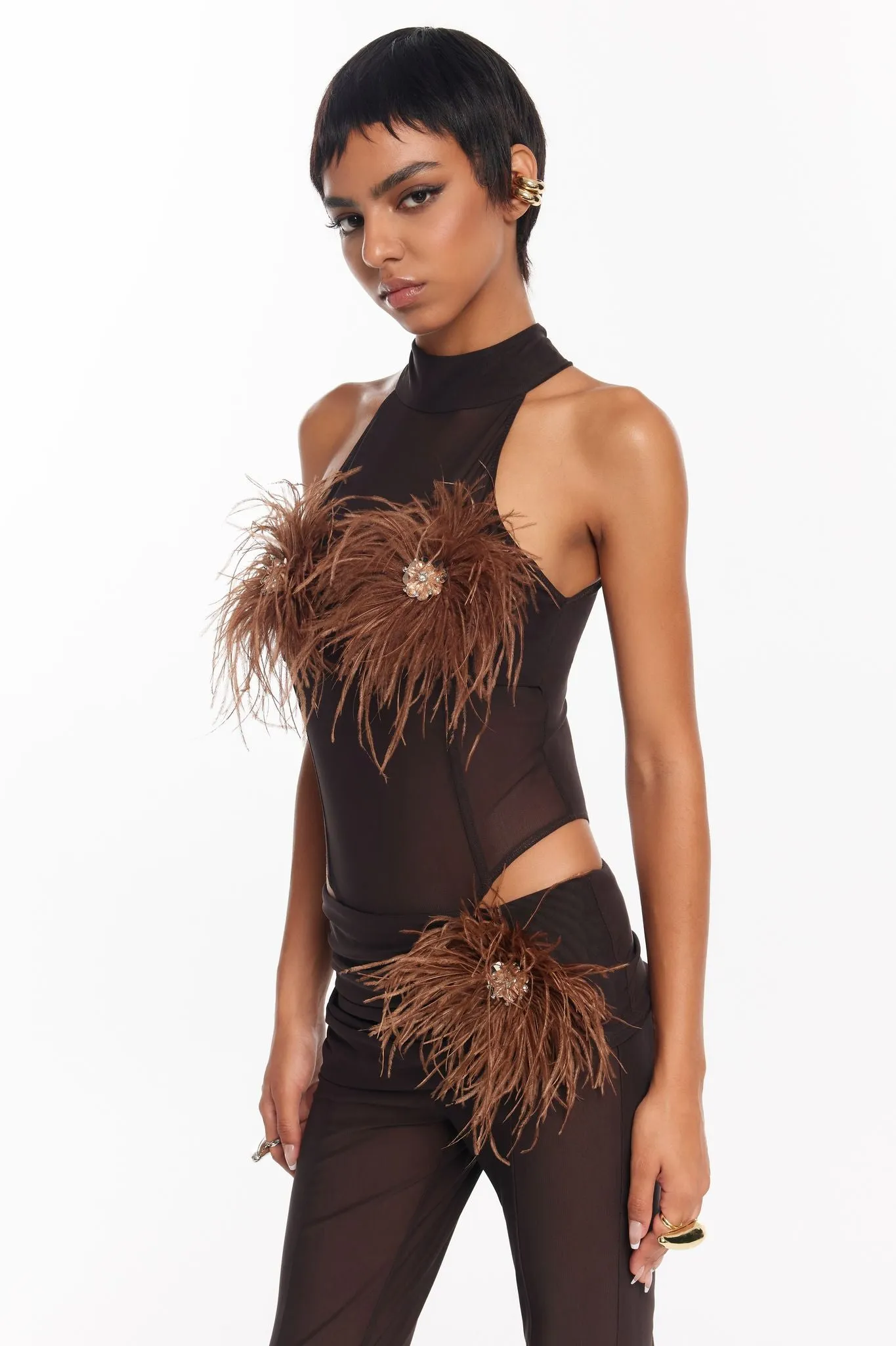 Velora Bodysuit - Brown sold by The Kript product image thumbnail 5
