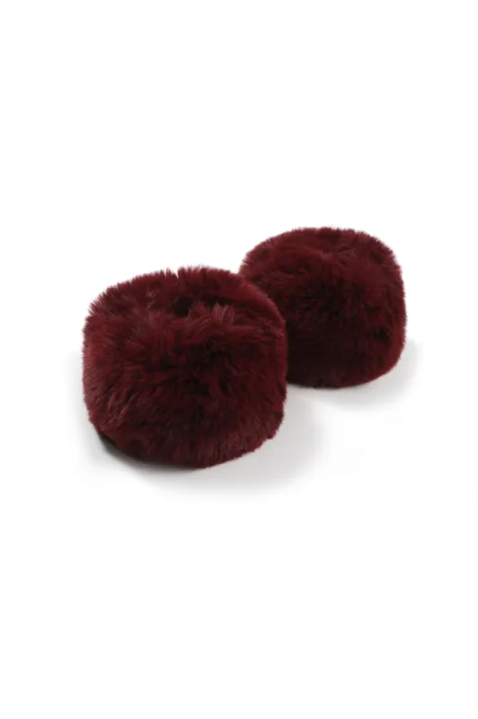 Minkra Faux-Fur Cuffs - Burgundy made by The Kript