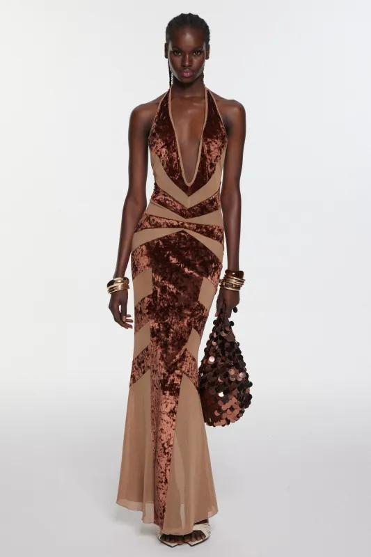 Ginevra Dress - Brown sold by The Kript