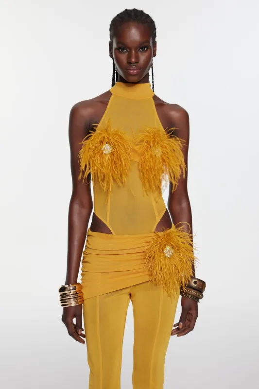 Velora Bodysuit - Saffron sold by The Kript