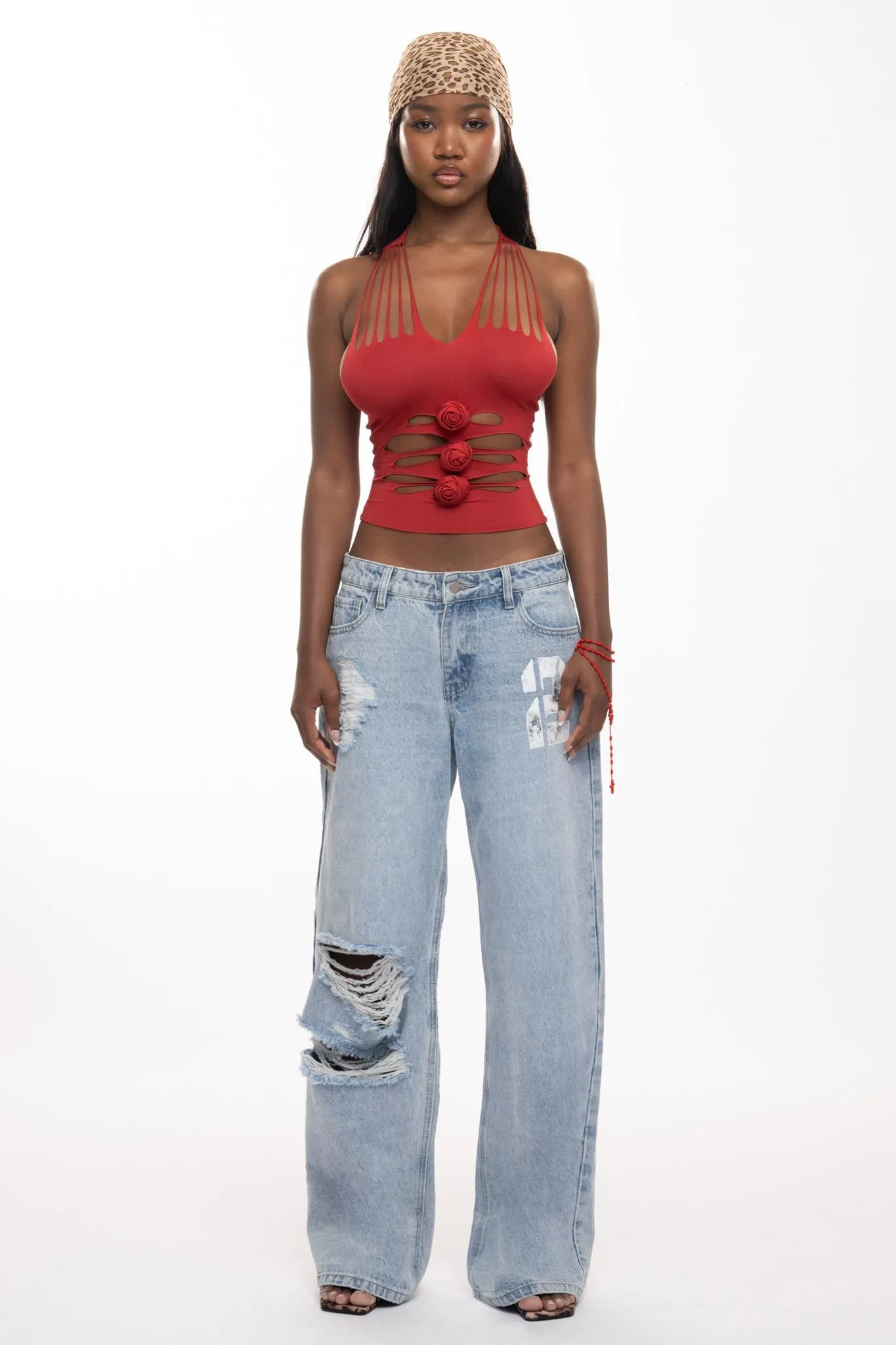 Ginny Top - Red sold by The Kript