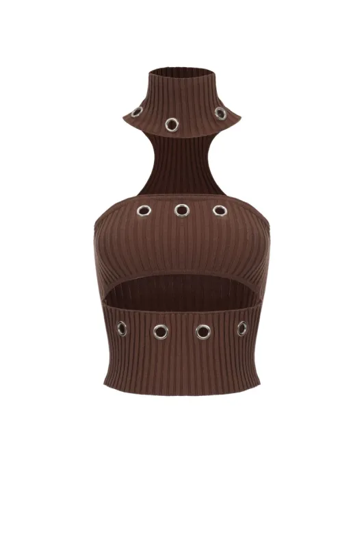 Cameron Top - Brown sold by The Kript