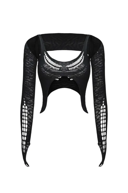 Aerin Top - Black sold by The Kript