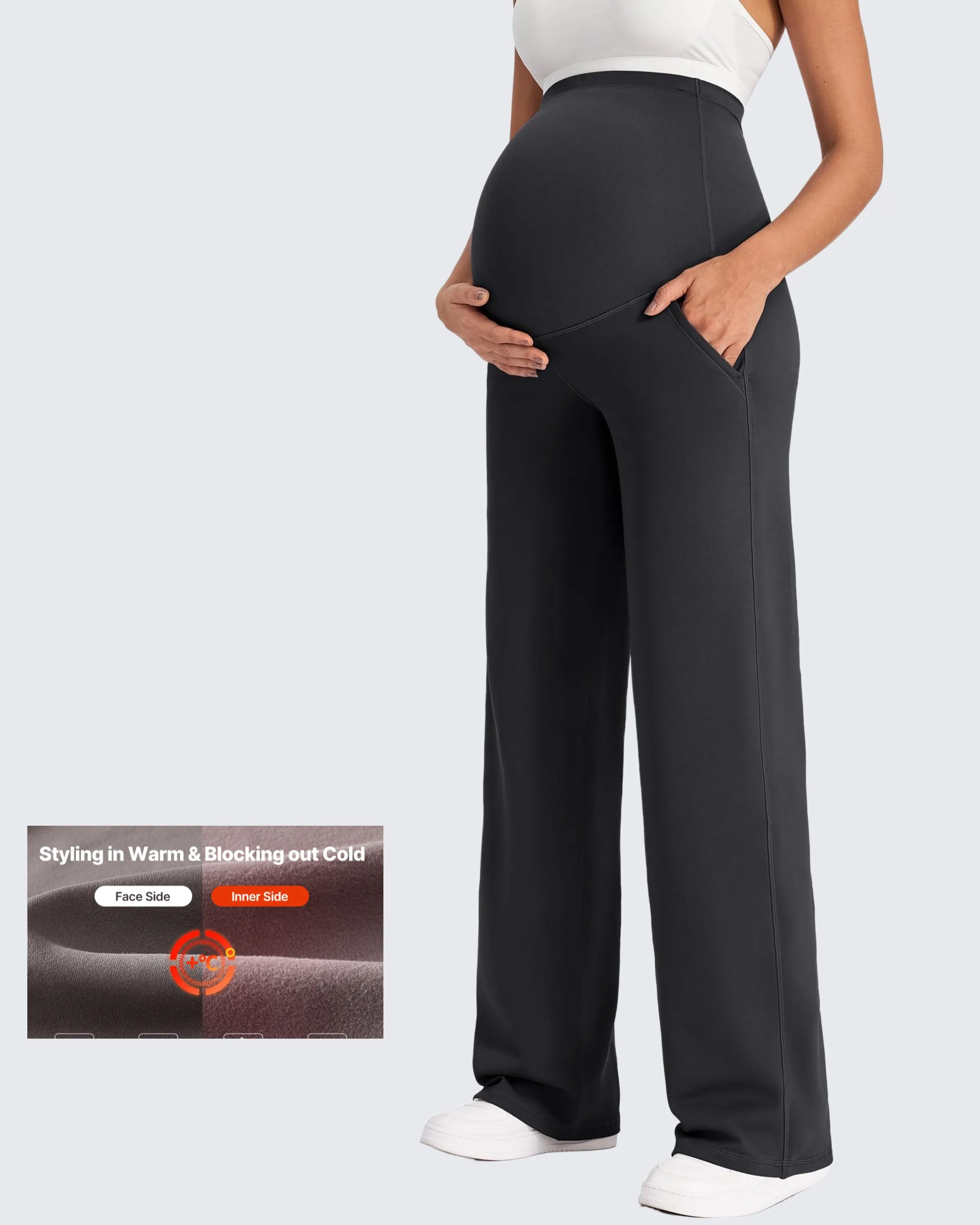 Fleece-Lined Maternity Warm Work Trousers sold by G4free