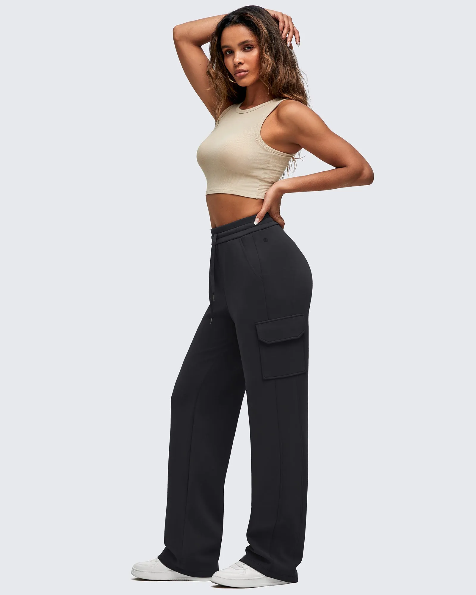 Smoofit Drawstring Wide Leg Pockets Cargo Sweatpants sold by G4free product image thumbnail 5