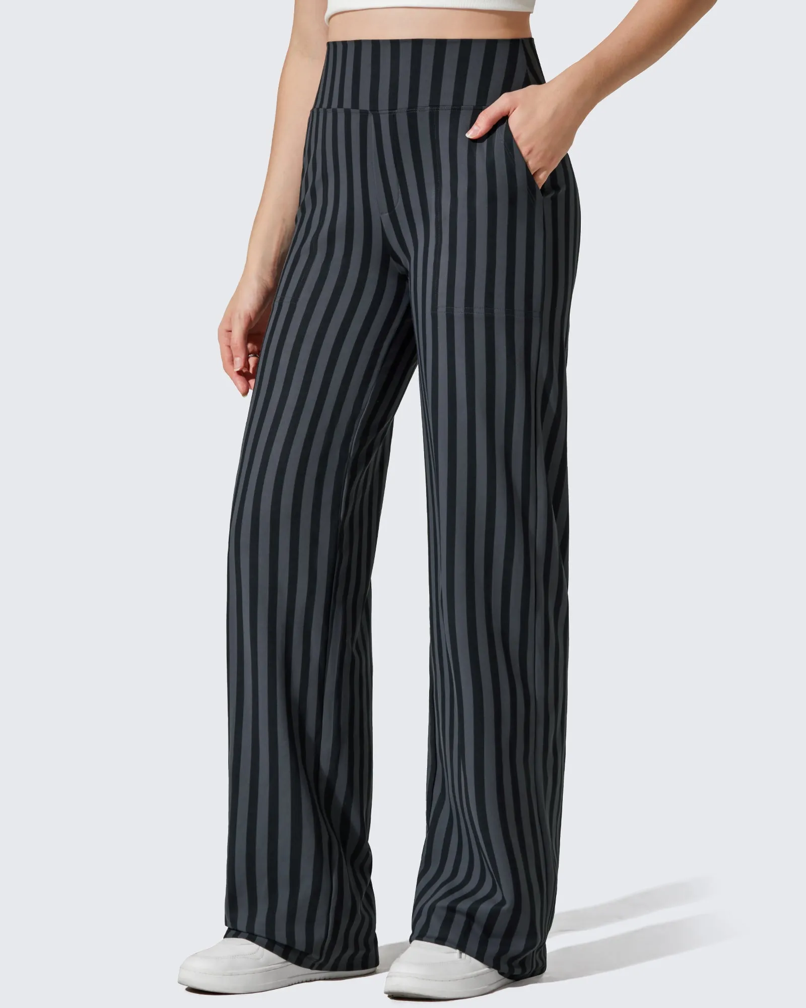 Loose High-Waist Business Casual Striped Pants sold by G4free