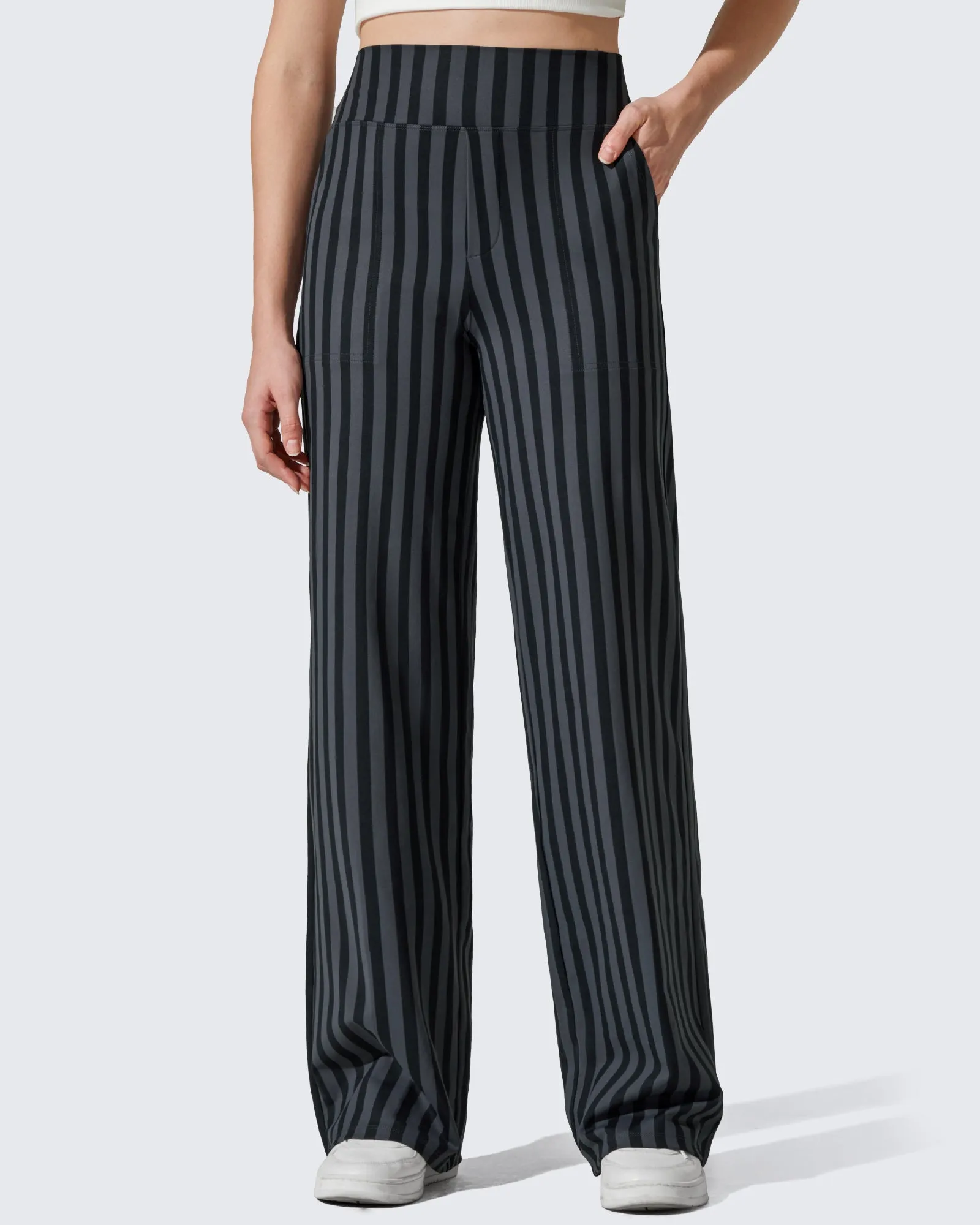 Loose High-Waist Business Casual Striped Pants sold by G4free product image thumbnail 2