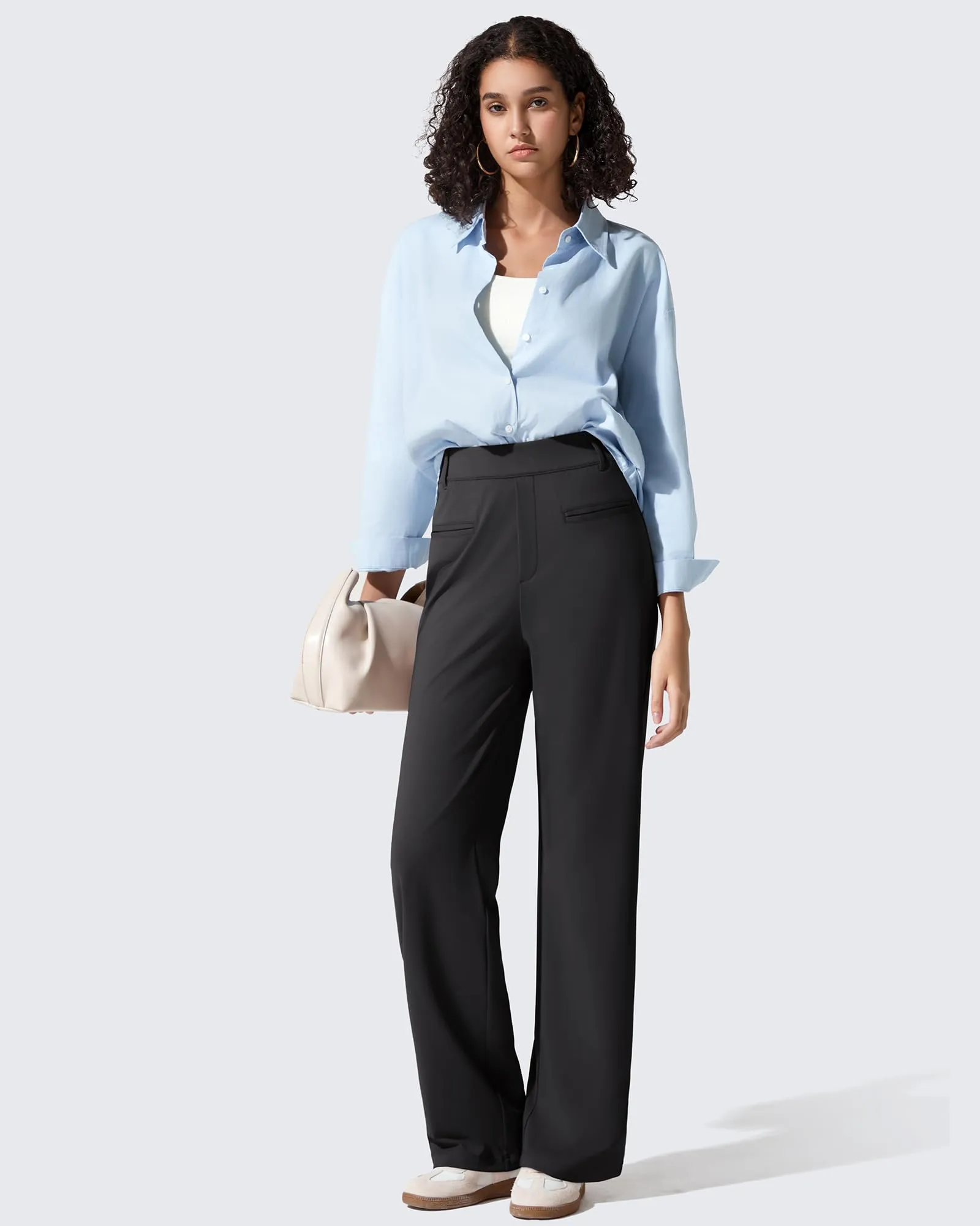 ShiftReady Slit Pockets Elastic Waist Straight Leg Work Pants sold by G4free product image thumbnail 5