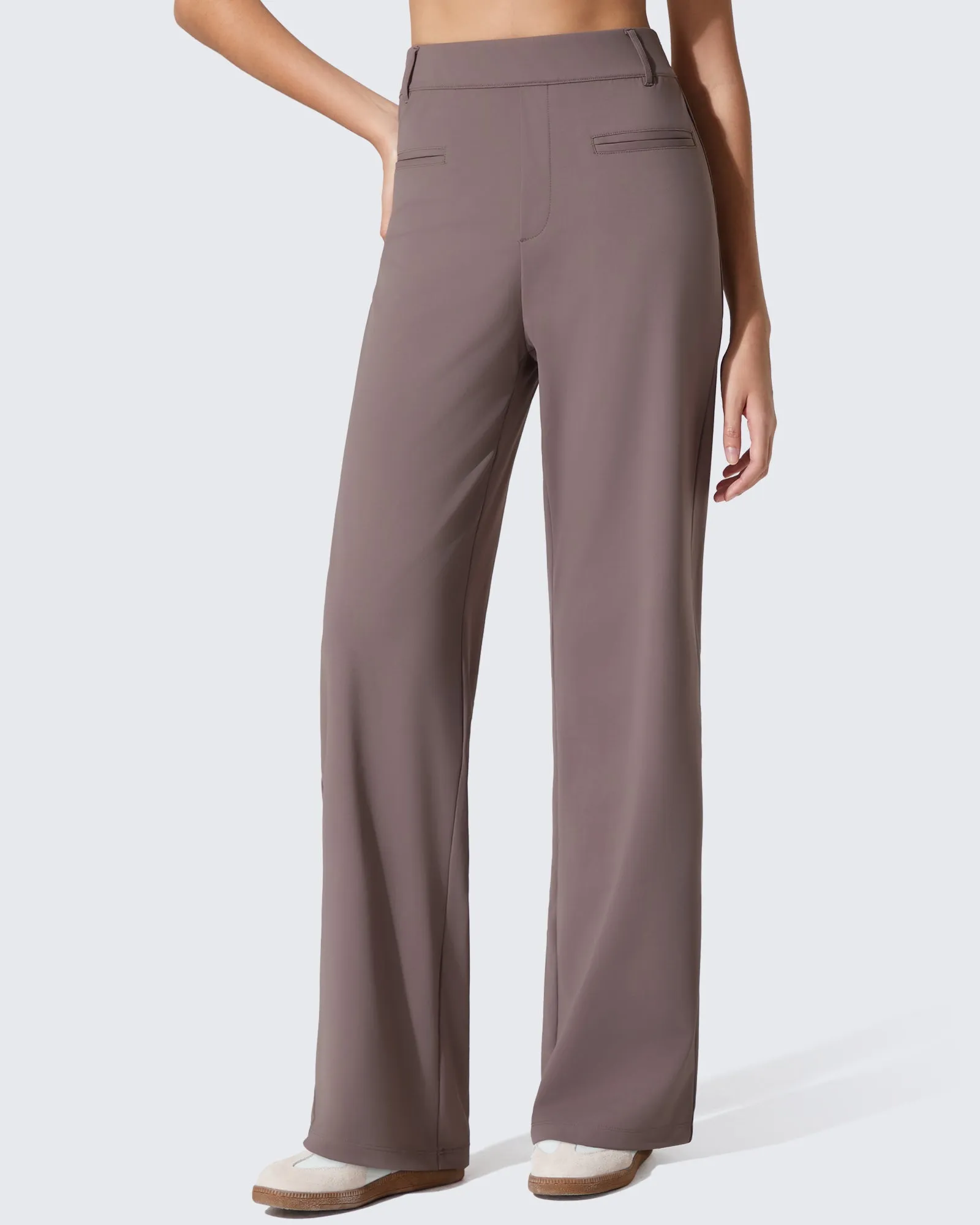 ShiftReady Slit Pockets Elastic Waist Straight Leg Work Pants sold by G4free