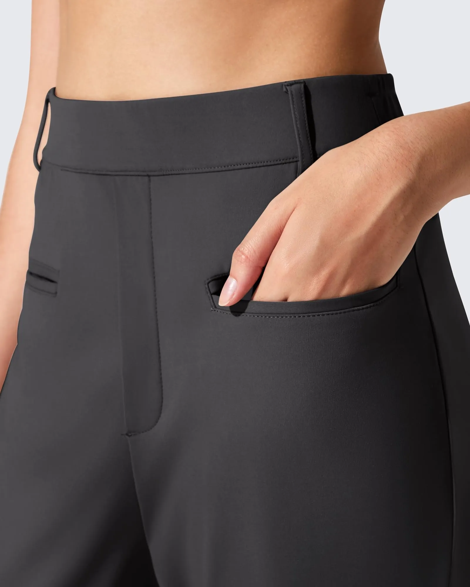 ShiftReady Slit Pockets Elastic Waist Straight Leg Work Pants sold by G4free product image thumbnail 3