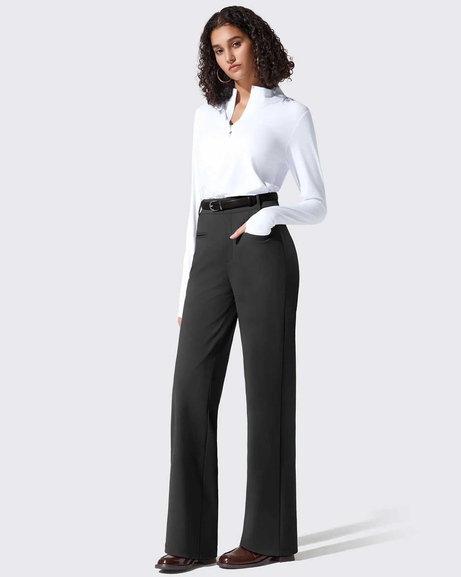 ShiftReady Slit Pockets Elastic Waist Straight Leg Work Pants sold by G4free product image thumbnail 4