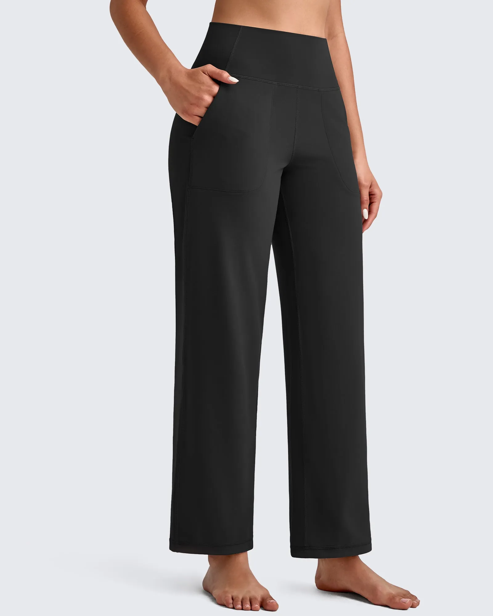BareFeel High Waist Wide Leg Ankle Length Pants sold by G4free