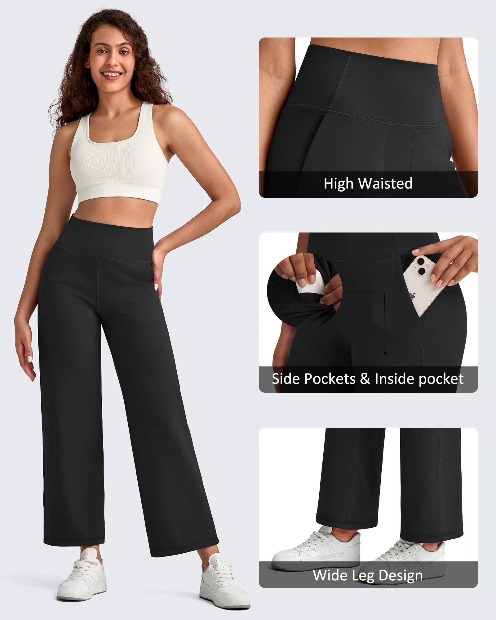 BareFeel High Waist Wide Leg Ankle Length Pants sold by G4free product image thumbnail 3