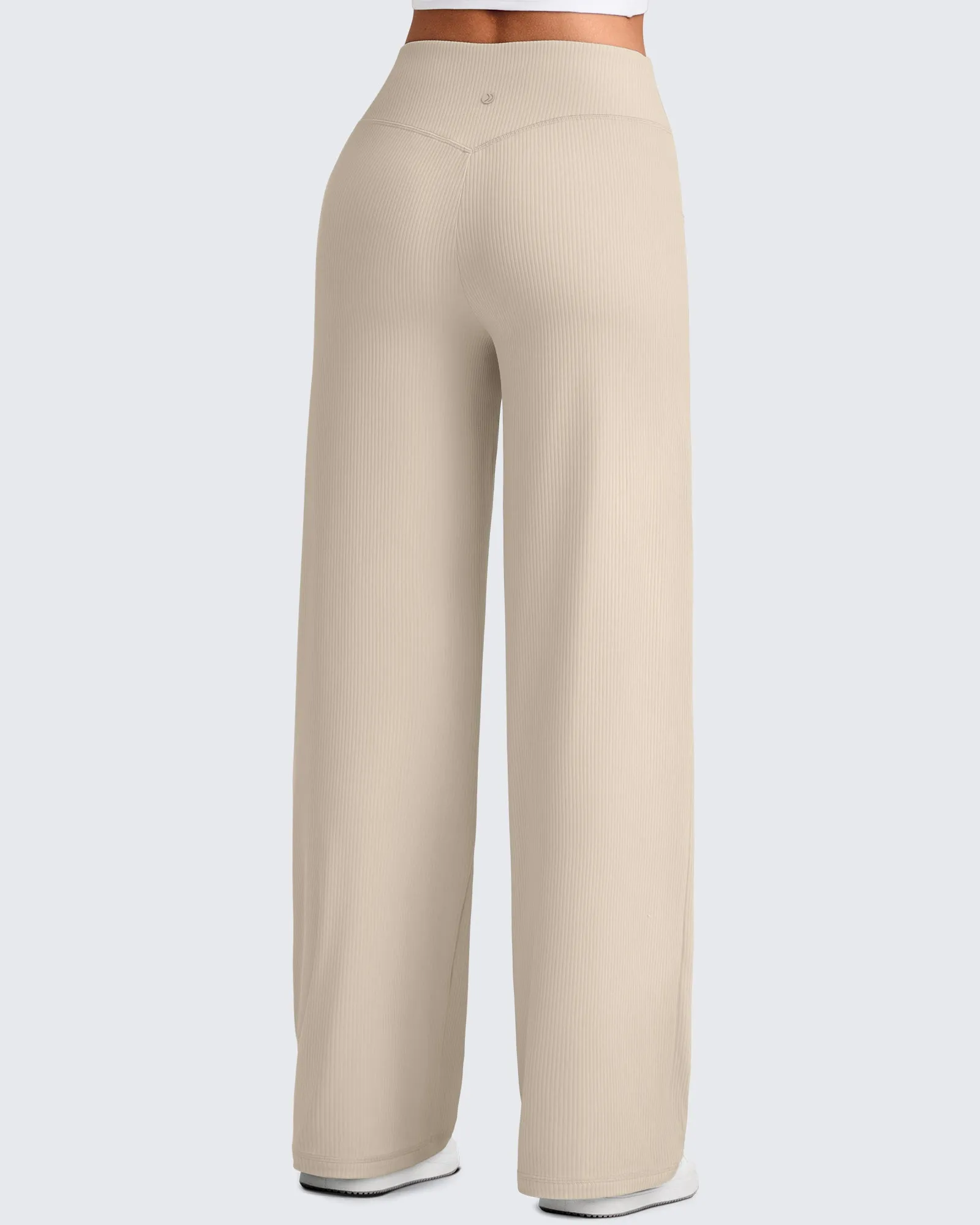Ribbed Cross High-Waist Wide Leg Pants sold by G4free product image thumbnail 2