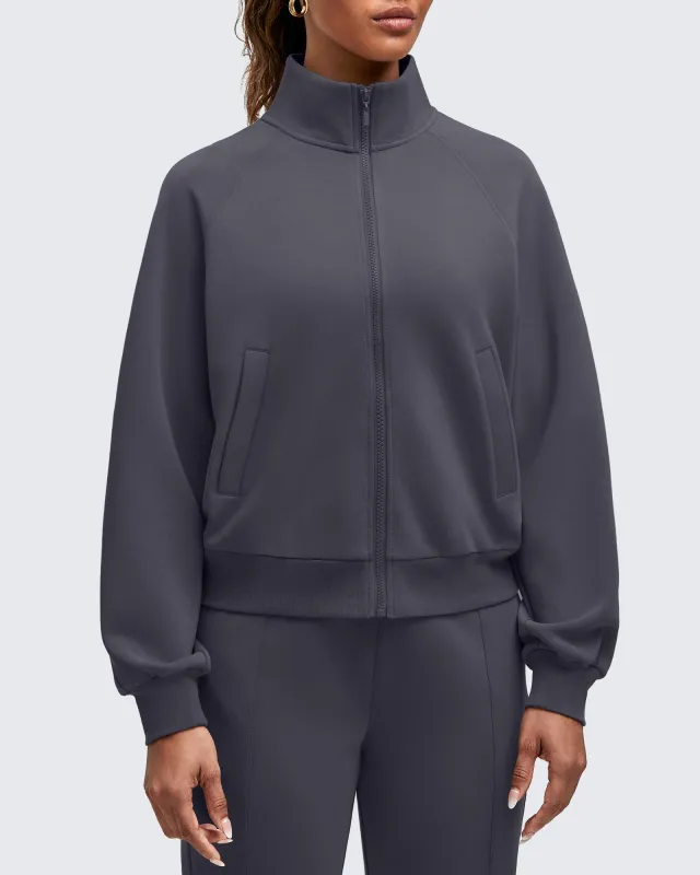 Smoofit Mock Neck Zip Up Pockets Jackets sold by G4free