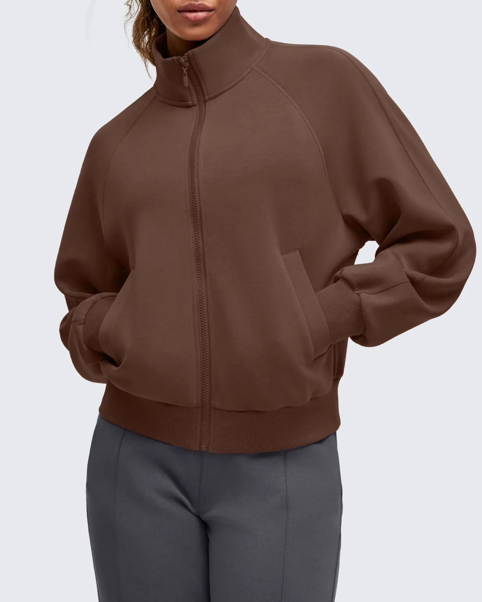 Smoofit Mock Neck Zip Up Pockets Jackets sold by G4free product image thumbnail 4