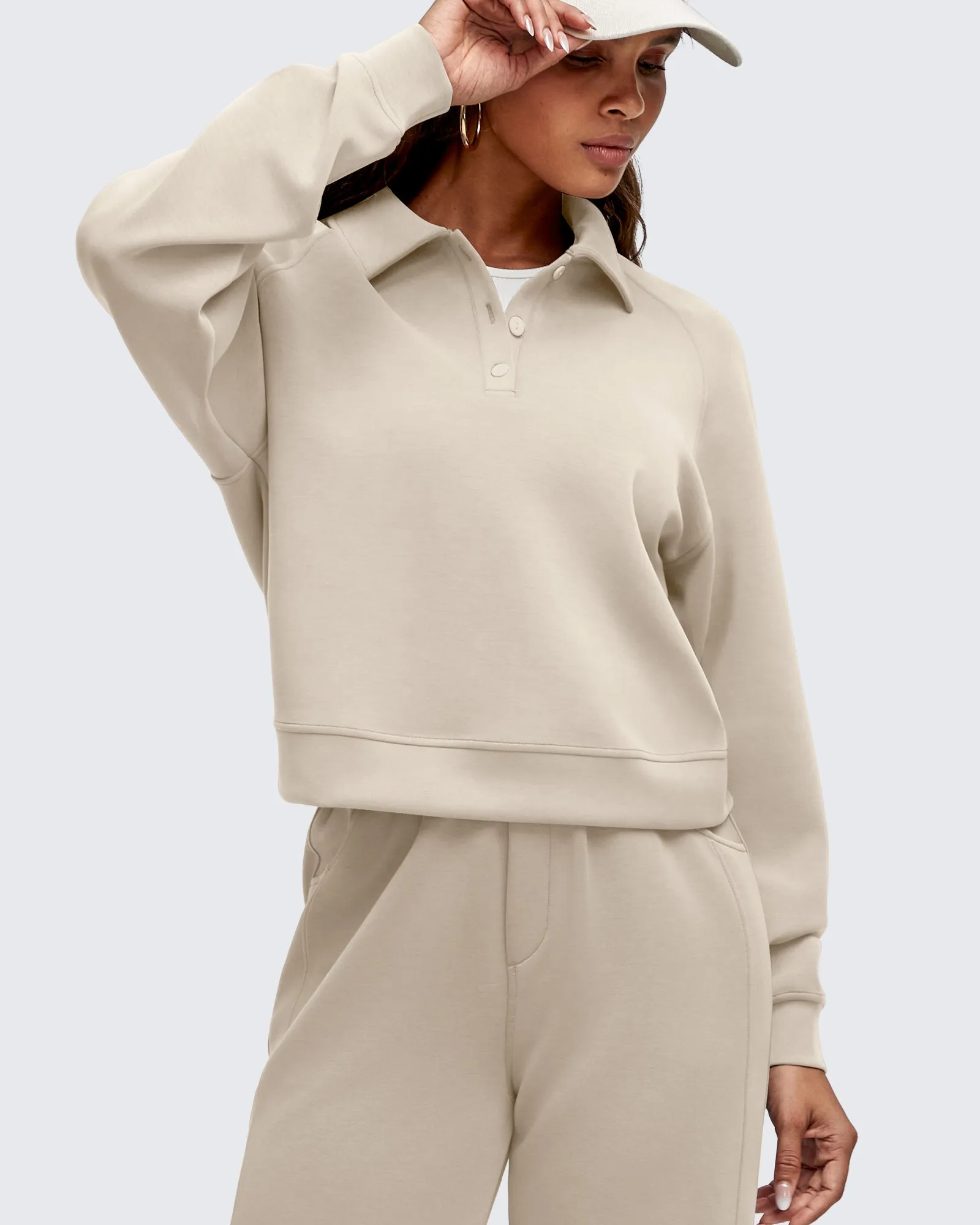 Smoofit Polo Pullover Button Up Sweatshirts sold by G4free product image thumbnail 3