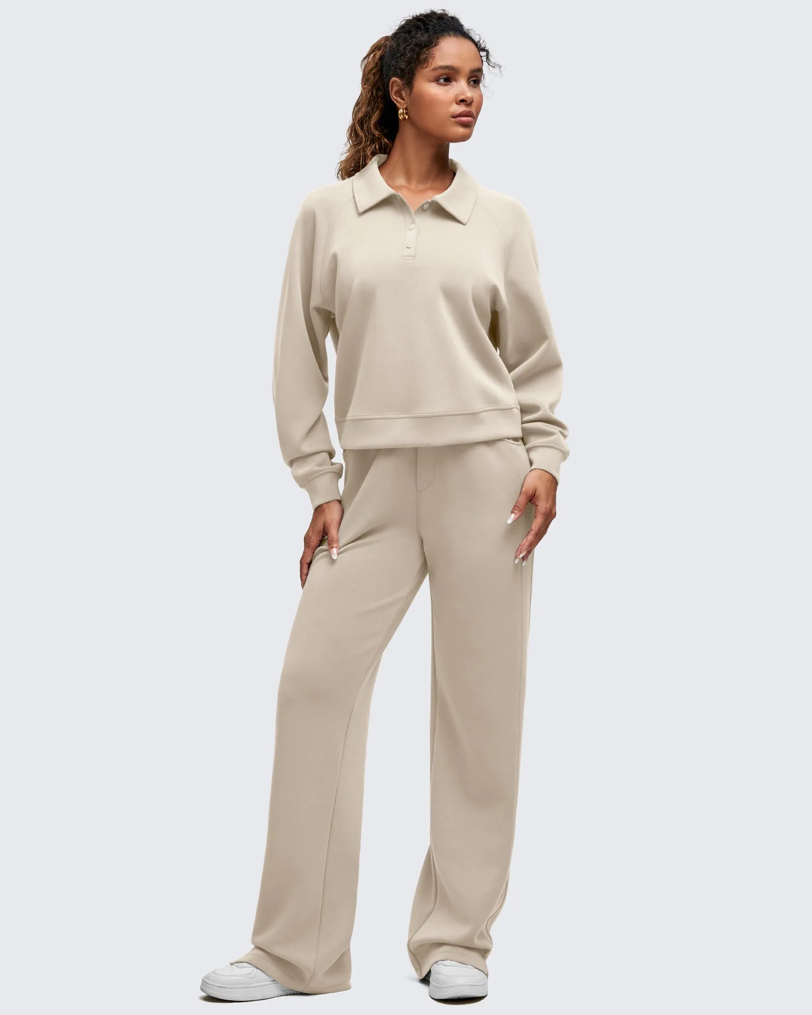 Smoofit Polo Pullover Button Up Sweatshirts sold by G4free product image thumbnail 4