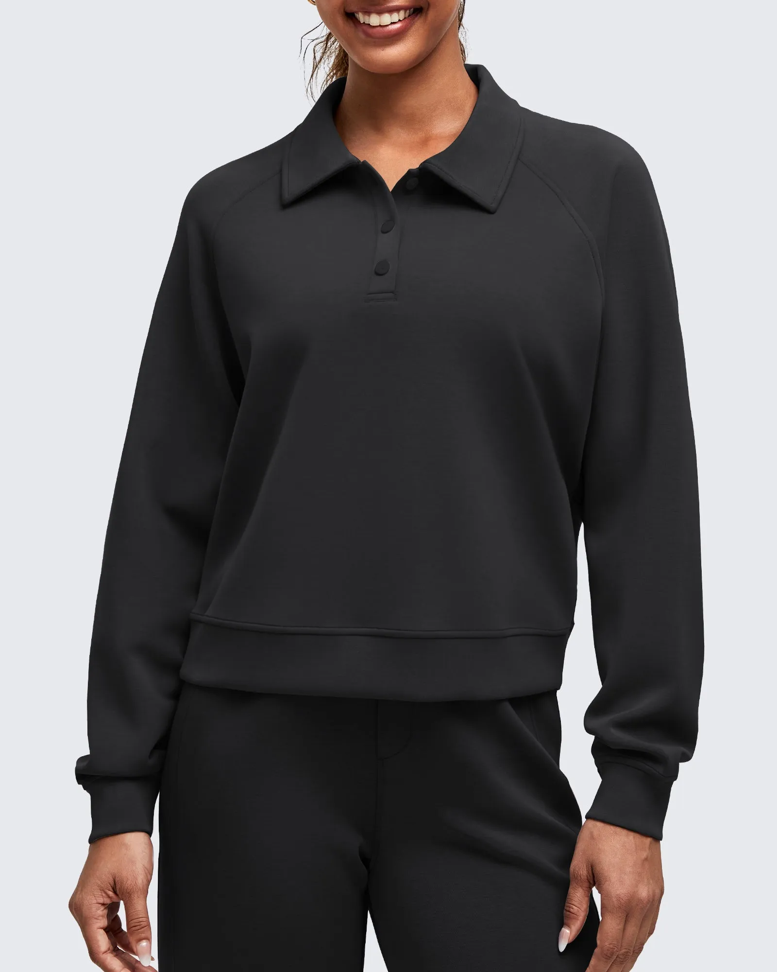 Smoofit Polo Pullover Button Up Sweatshirts sold by G4free product image thumbnail 2