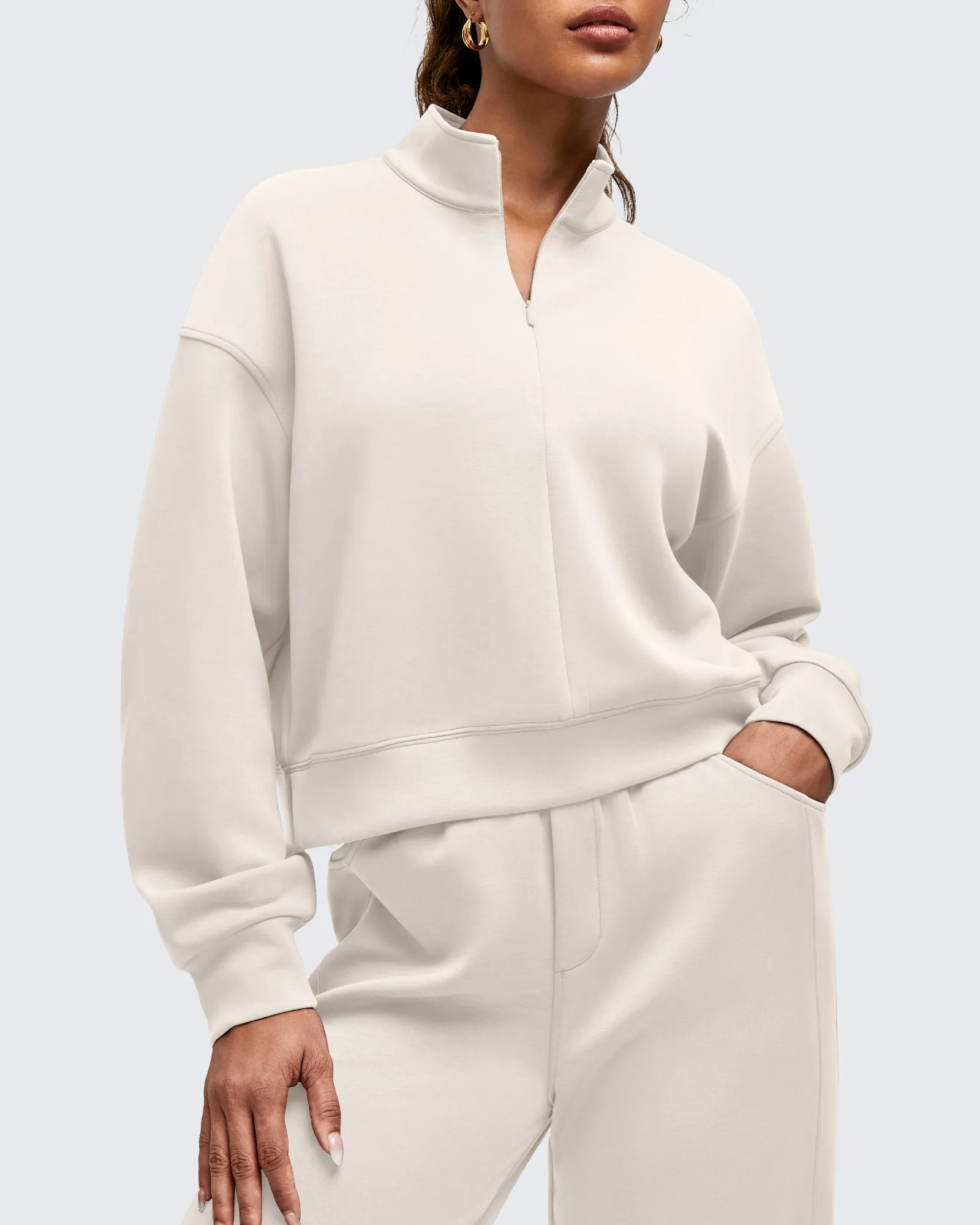 Smoofit Half-Zip Mock Neck Long Sleeve Sweatshirts sold by G4free product image thumbnail 3