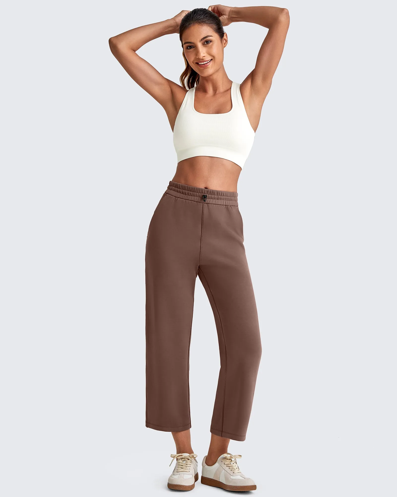 Smoofit High Waist Wide Leg Capris Pants 19'' sold by G4free product image thumbnail 5