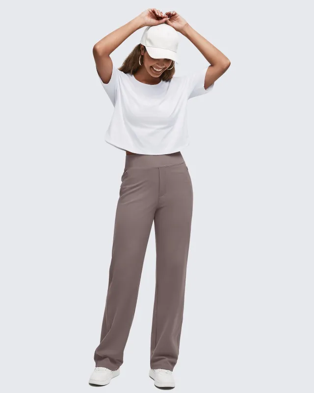 ShiftReady High Waist Hidden Zipper Pockets Dress Pants made by G4free