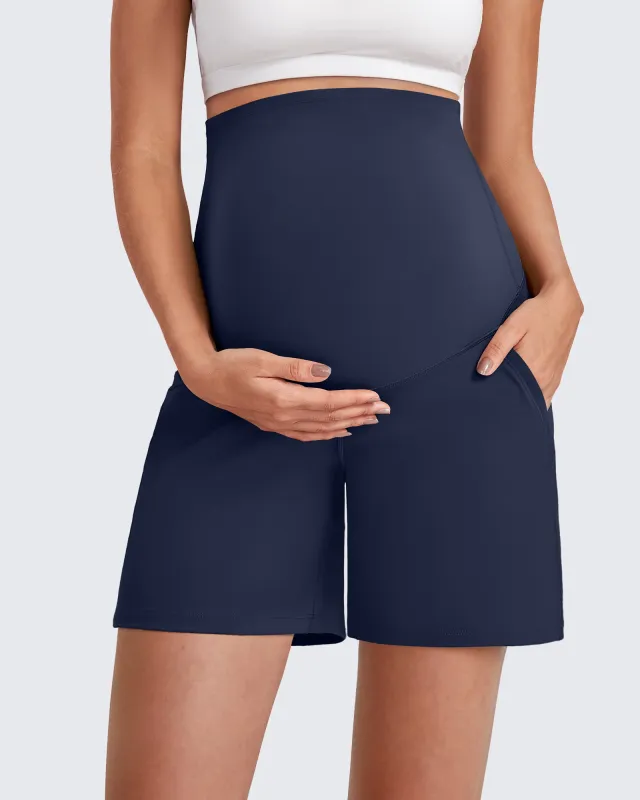 Over The Belly Pregnancy Athletic Shorts 6'' sold by G4free