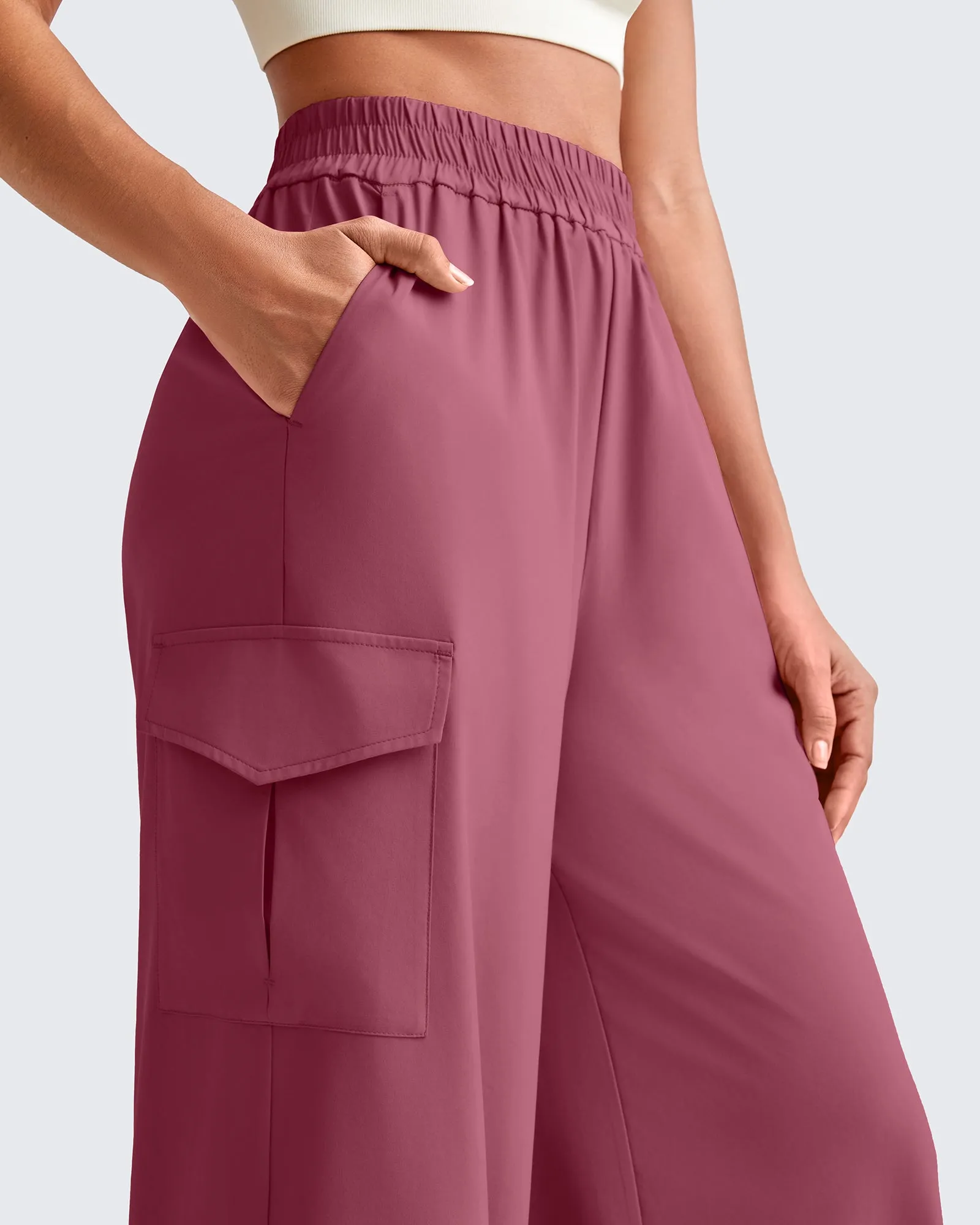 High Waisted Wide Leg Cargo Pants sold by G4free product image thumbnail 3