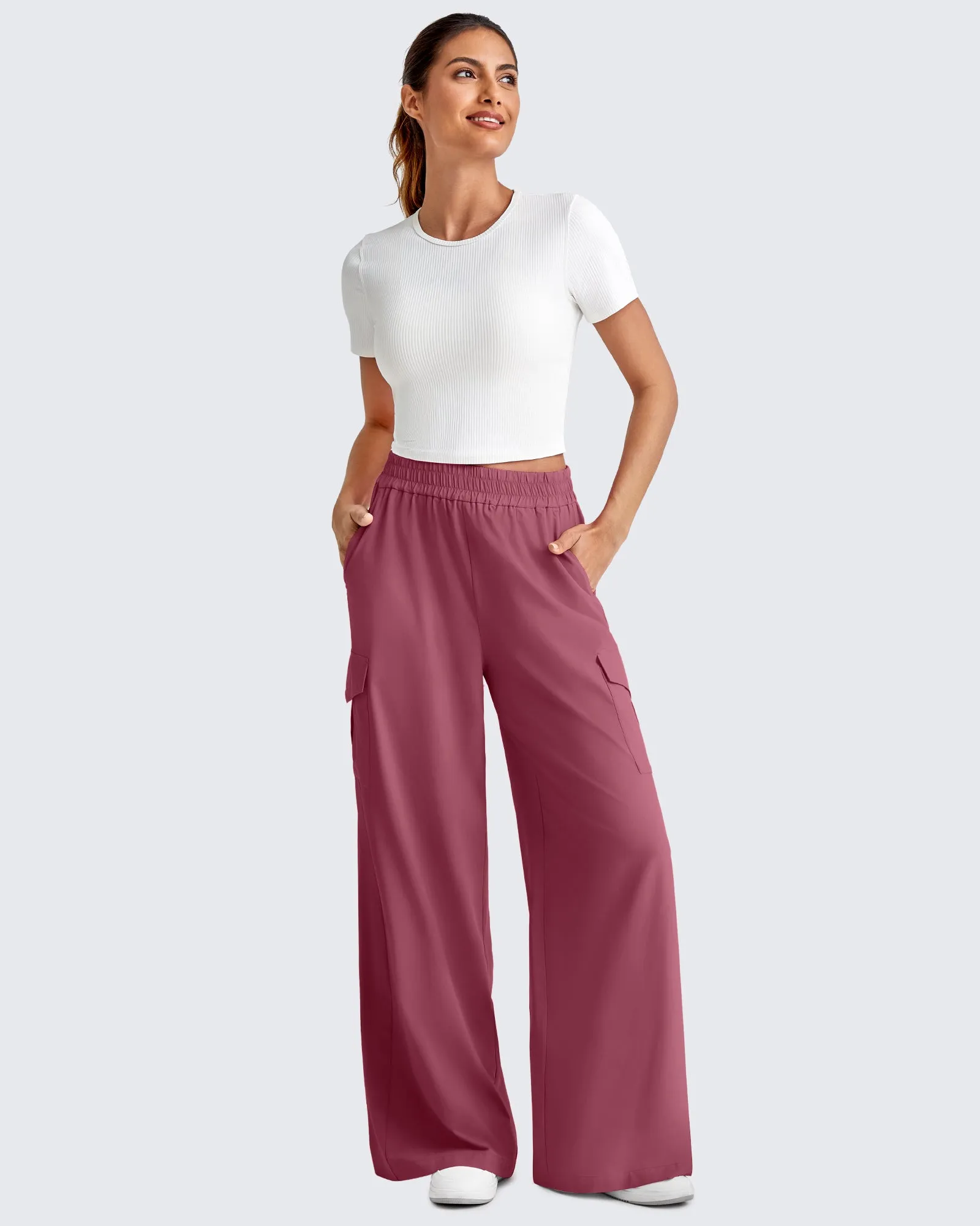 High Waisted Wide Leg Cargo Pants sold by G4free product image thumbnail 5