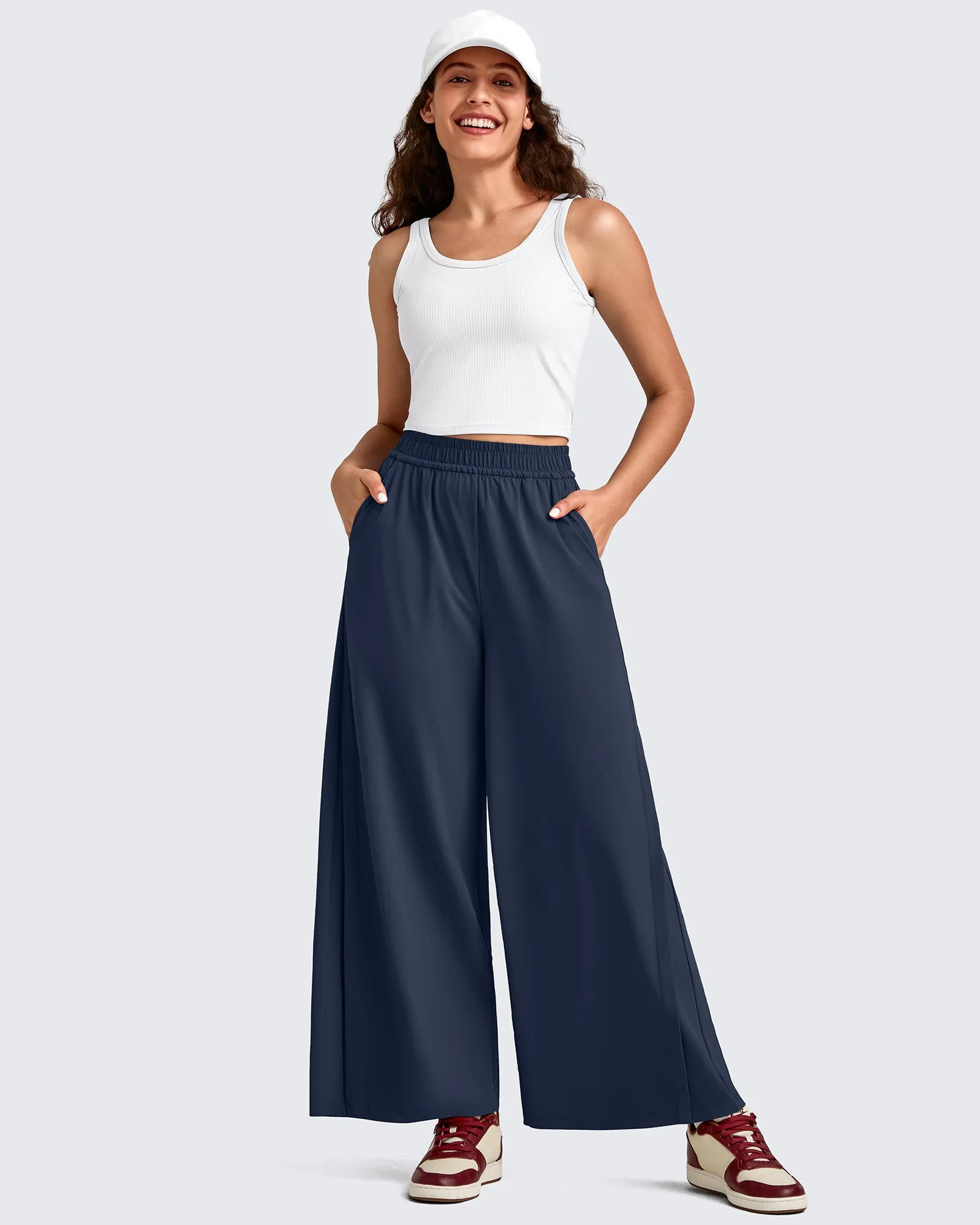 Lightweight Wide Leg Palazzo Ankle Pants sold by G4free product image thumbnail 5