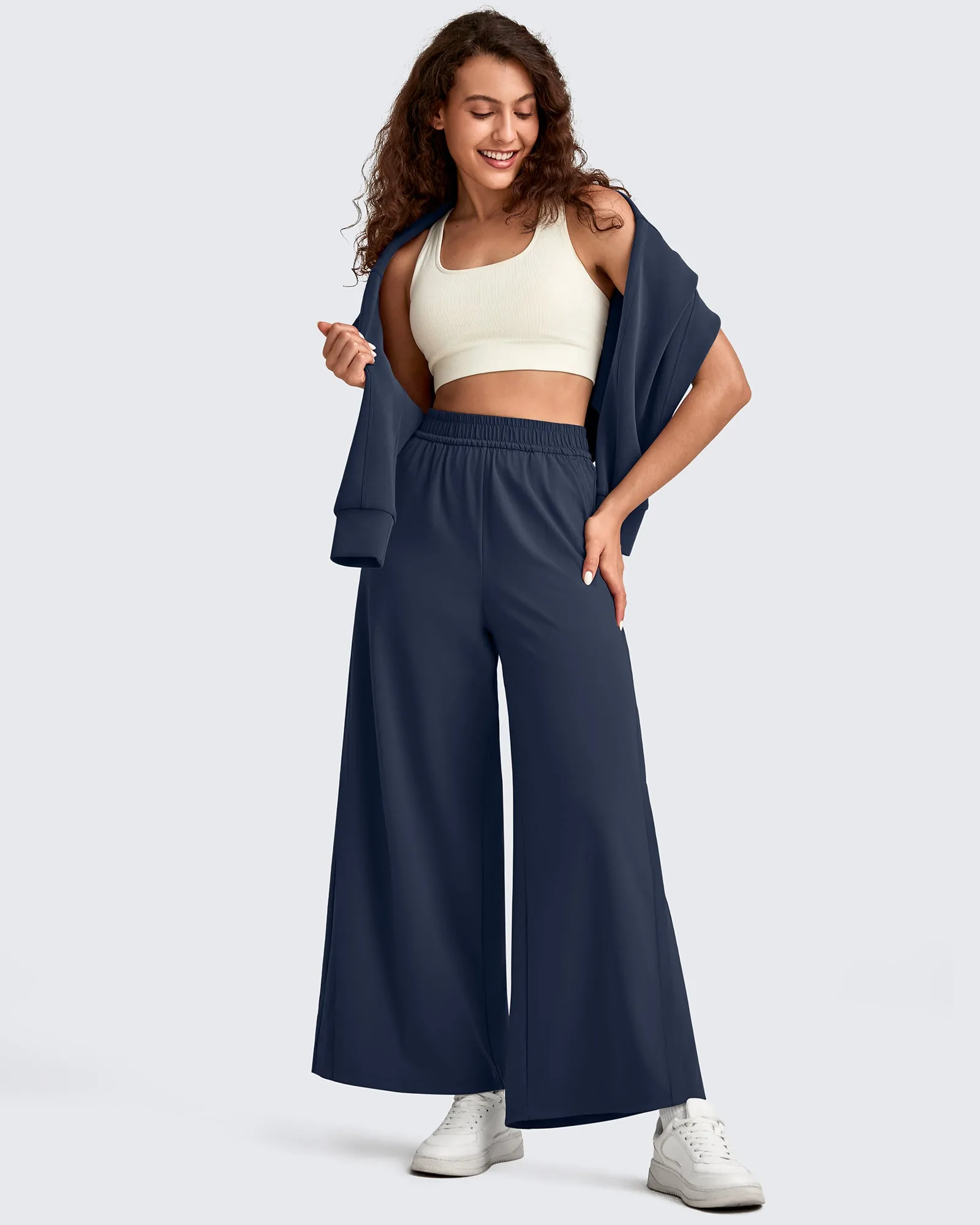 Lightweight Wide Leg Palazzo Ankle Pants sold by G4free product image thumbnail 4