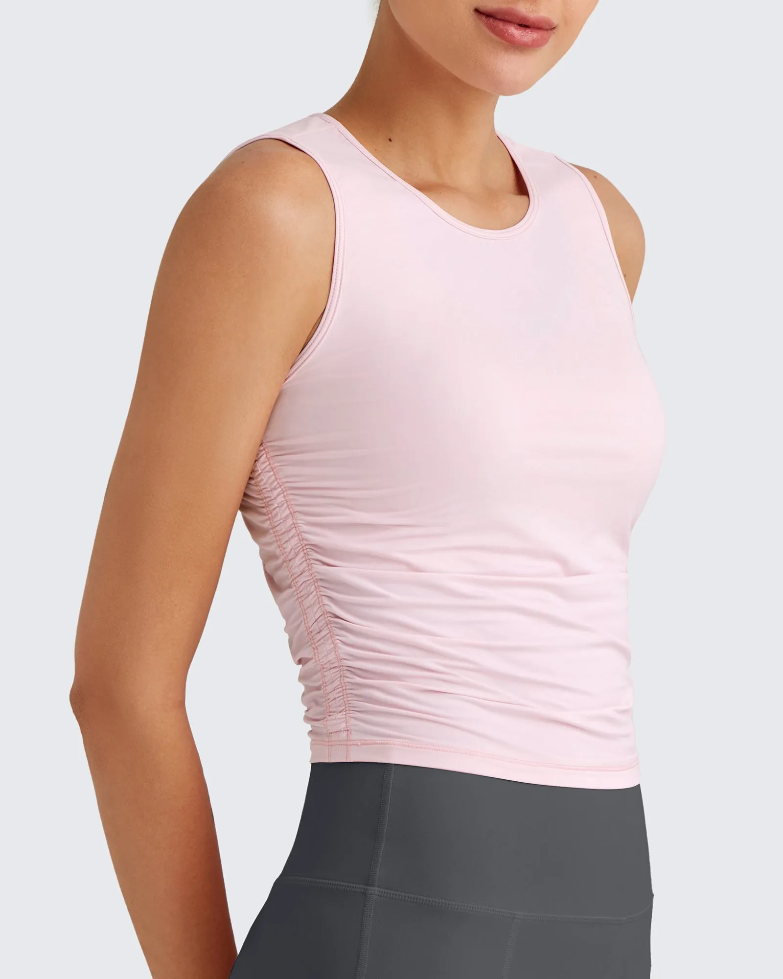 Lightbreeze Side Ruched Sleeveless Workout Tops sold by G4free product image thumbnail 2