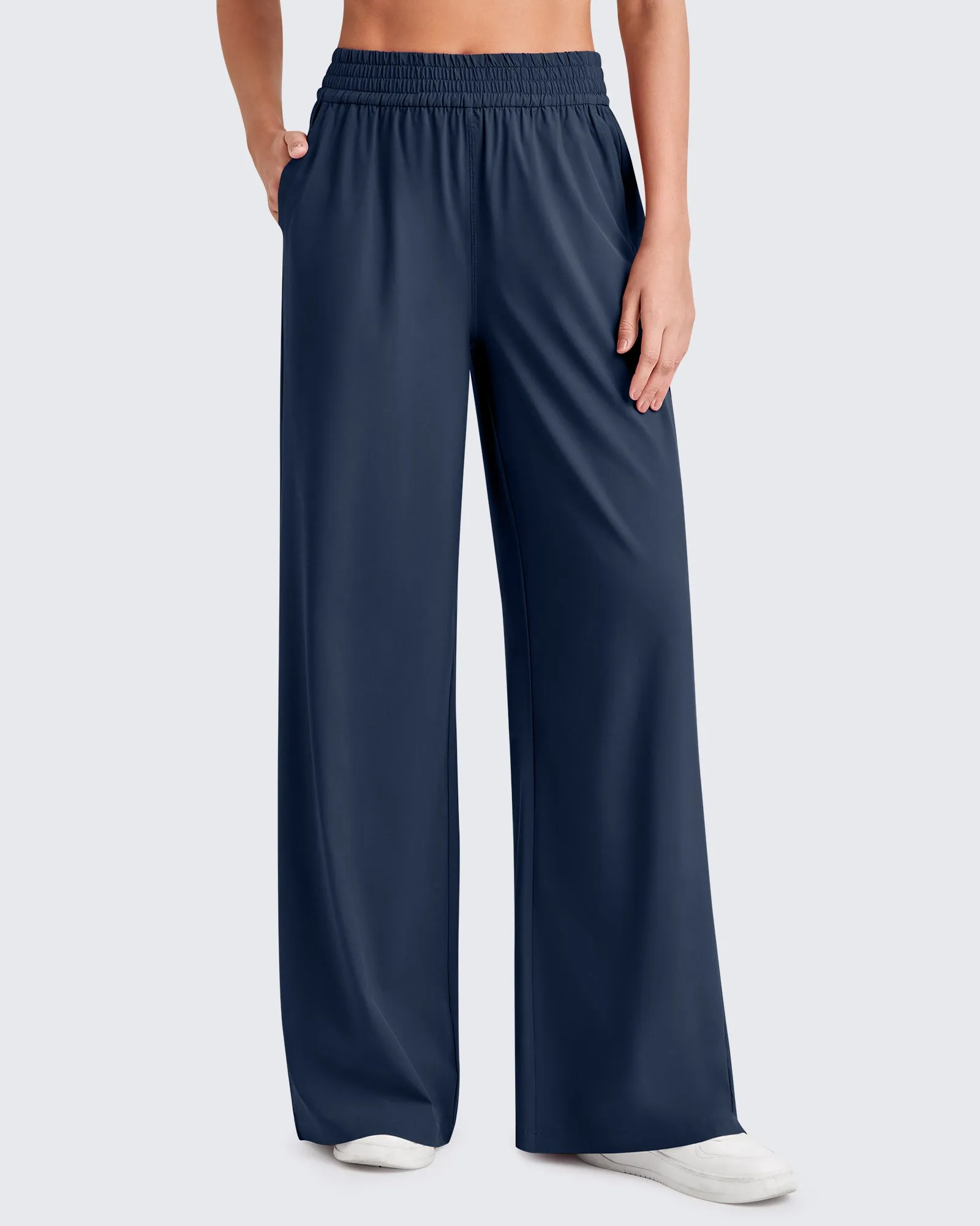 Elastic Waistband Wide Leg Work Trousers sold by G4free product image thumbnail 3