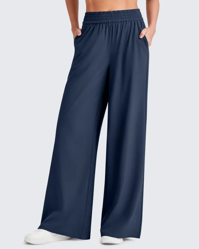 Elastic Waistband Wide Leg Work Trousers sold by G4free