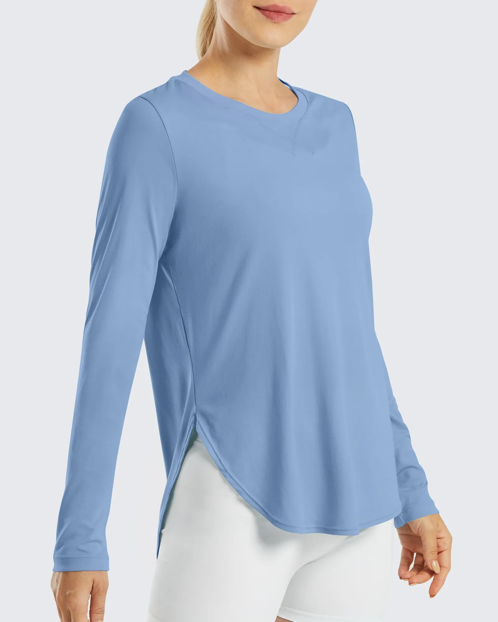 Scoop Neck UV Sun Workout Long Sleeve Tops sold by G4free