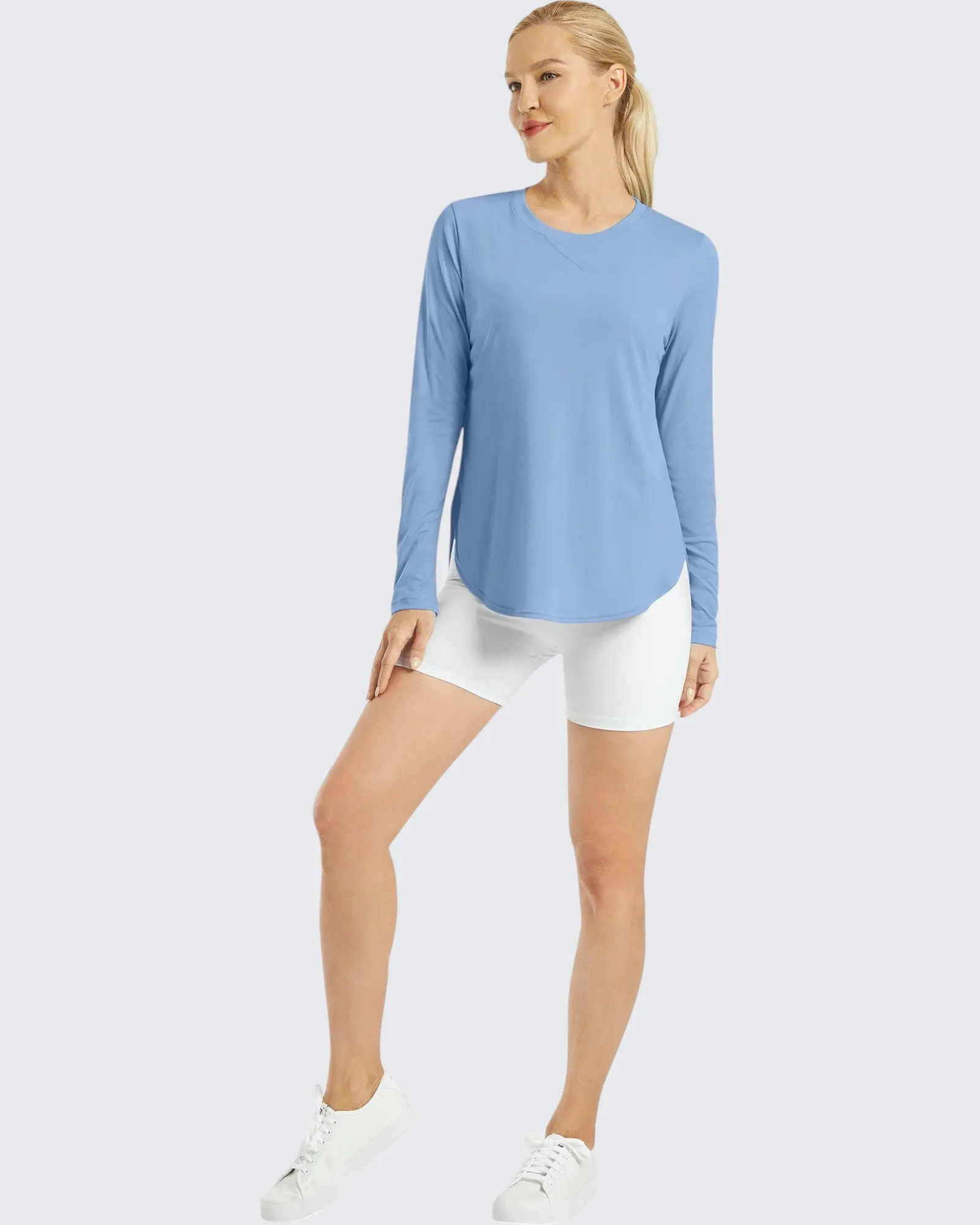 Scoop Neck UV Sun Workout Long Sleeve Tops sold by G4free product image thumbnail 5