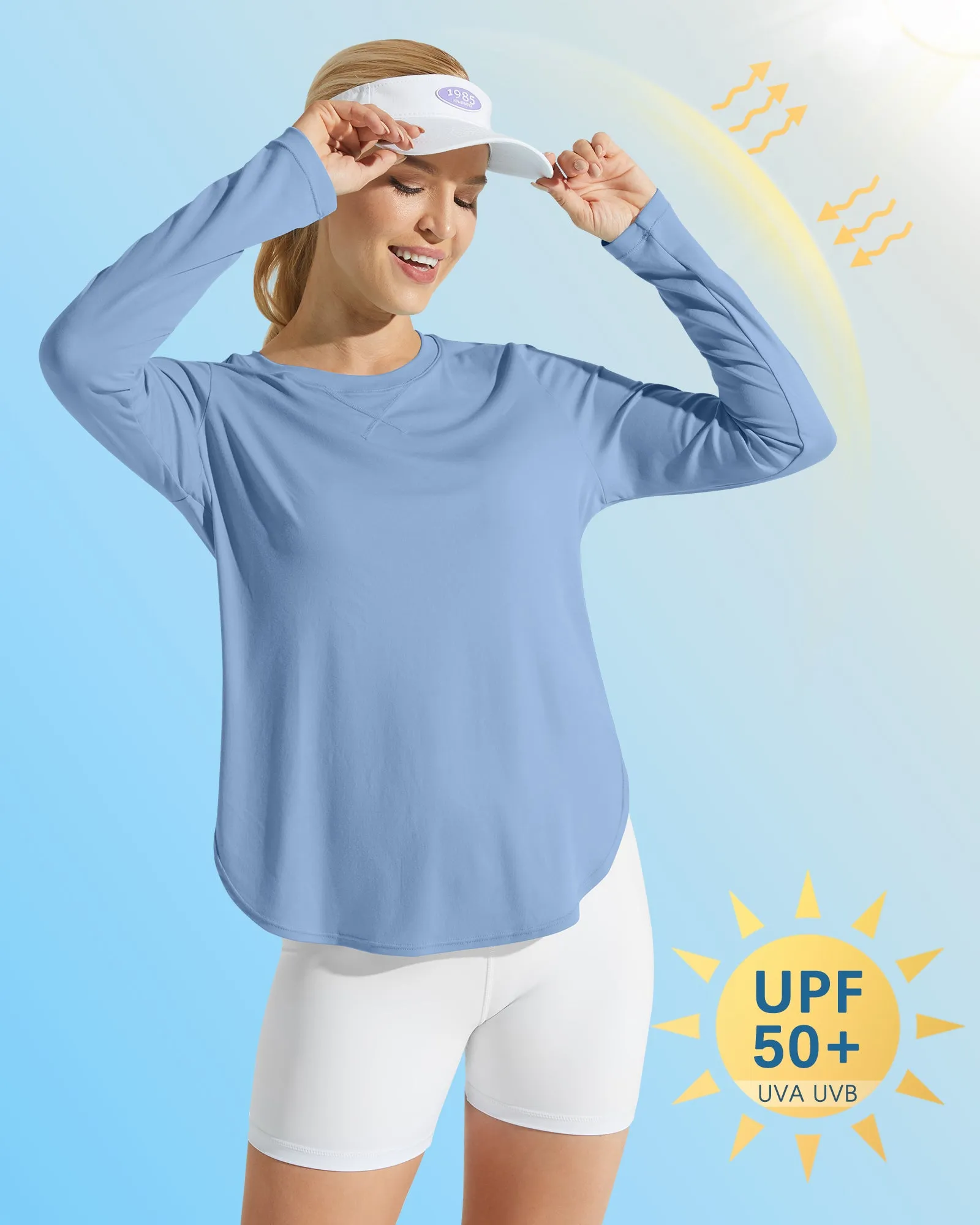 Scoop Neck UV Sun Workout Long Sleeve Tops sold by G4free product image thumbnail 3