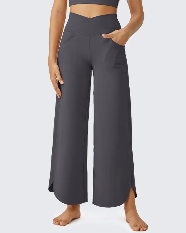 EverGoing Wide Leg Cross High-Waist Capri Pants Petite sold by G4free