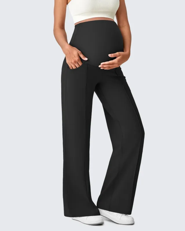 Wide Leg Pockets Front Pleats Maternity sold by G4free