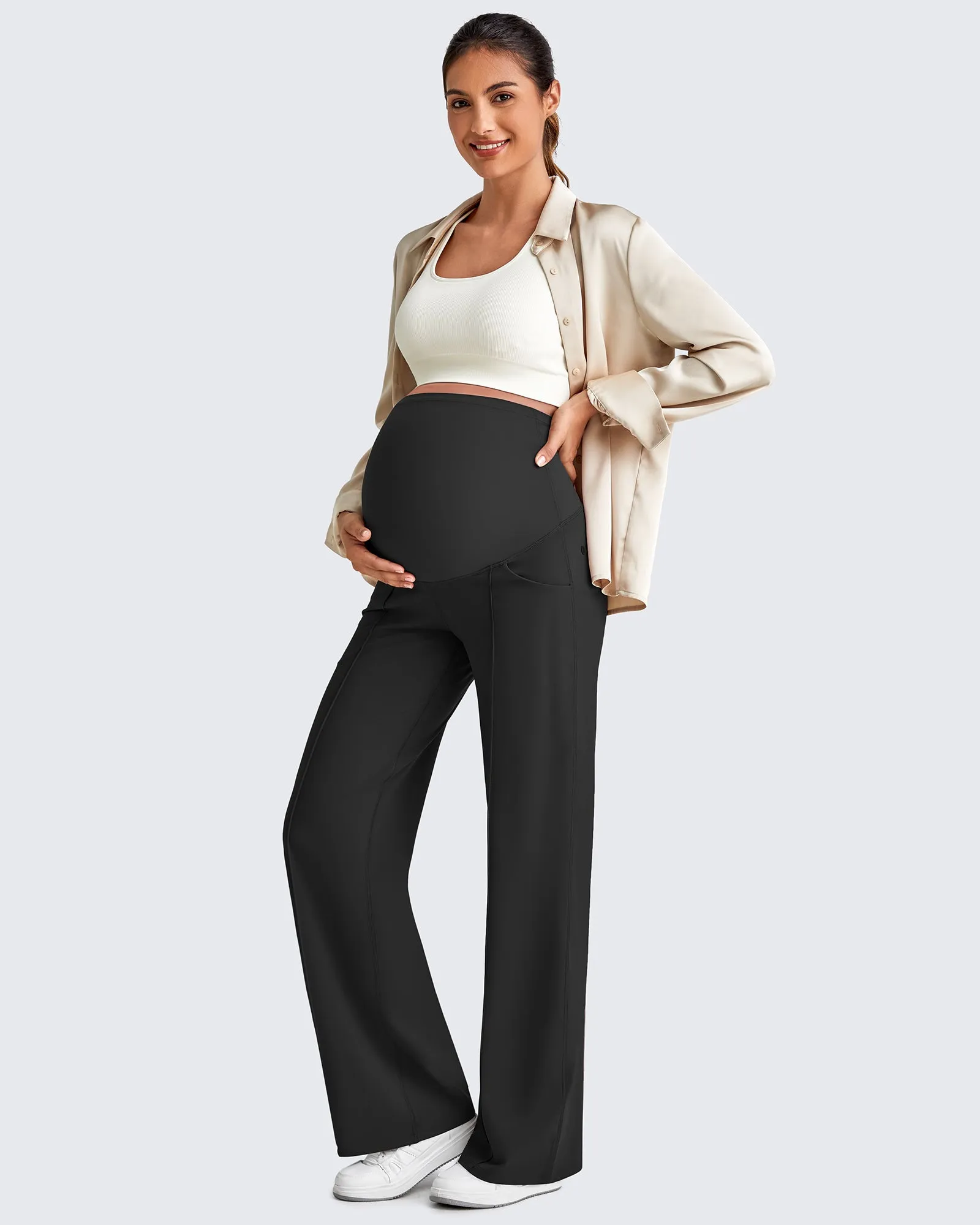 EverGoing Wide Leg Pockets Front Pleats Maternity sold by G4free product image thumbnail 3
