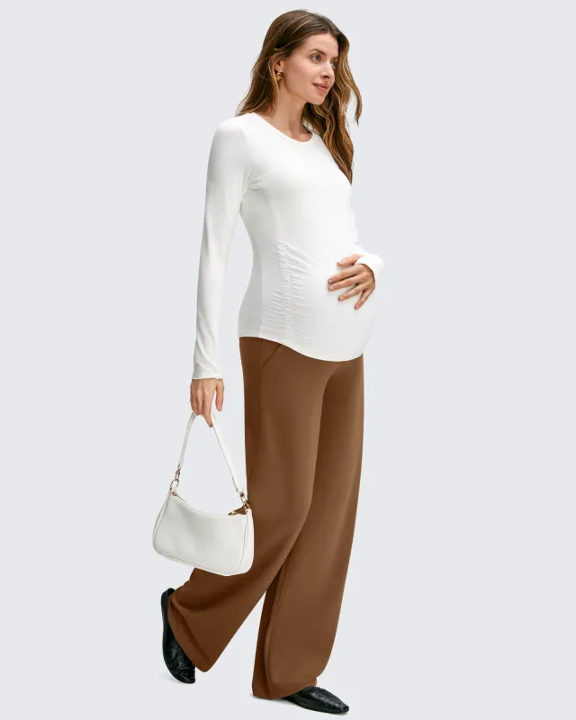 BareFeel Crew Neck Ruches Maternity Long Sleeve sold by G4free