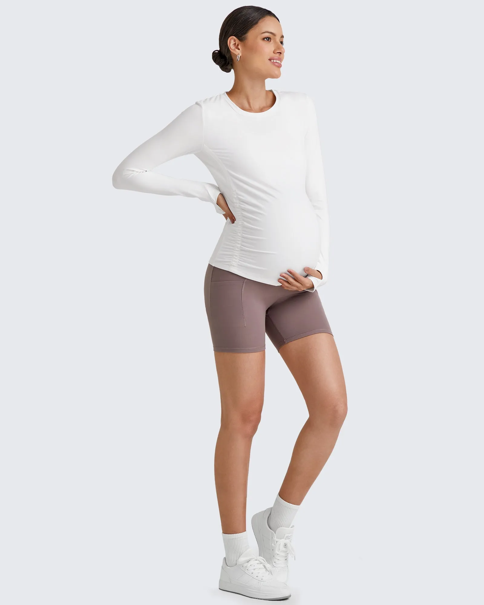 BareFeel Crew Neck Ruches Maternity Long Sleeve sold by G4free product image thumbnail 3