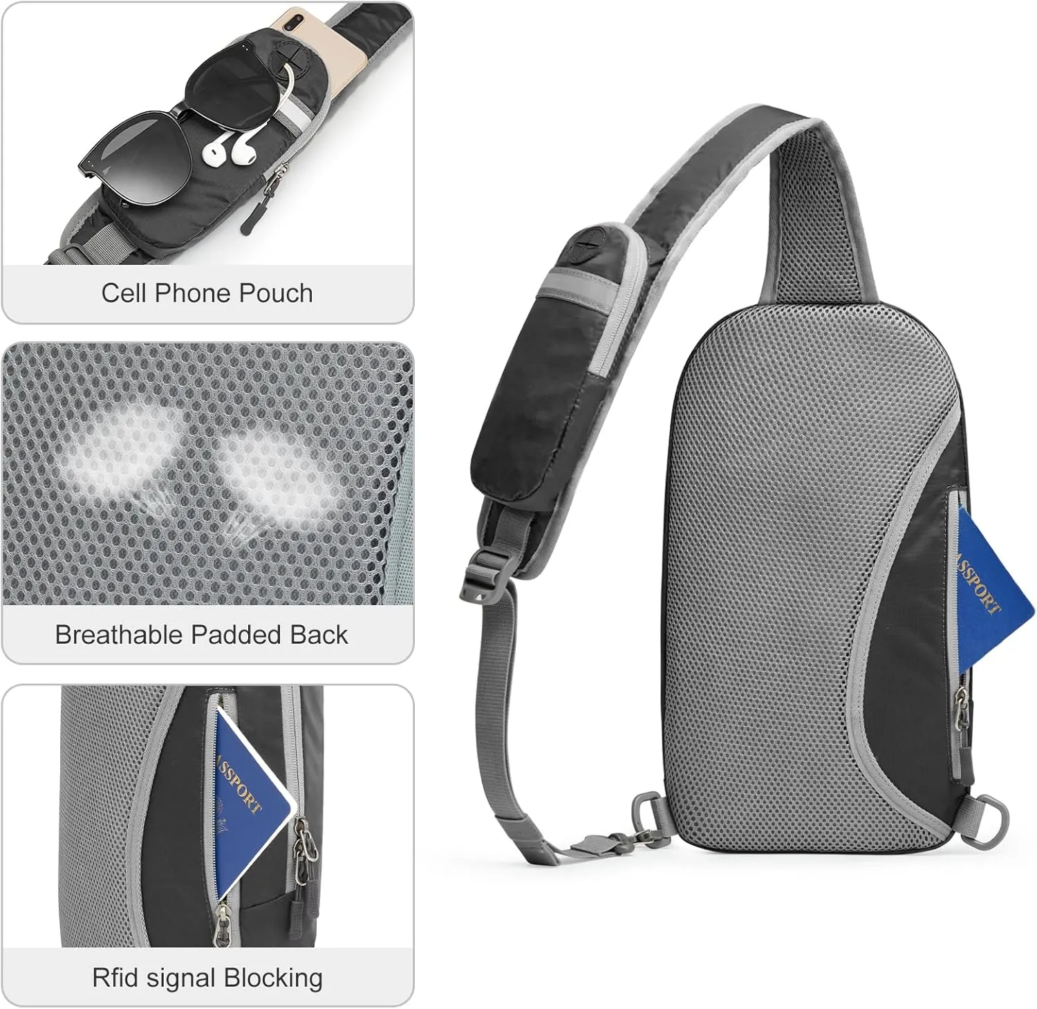 G4Free Sling Bag RFID Blocking Lightweight Crossbody Backpack sold by G4free product image thumbnail 3