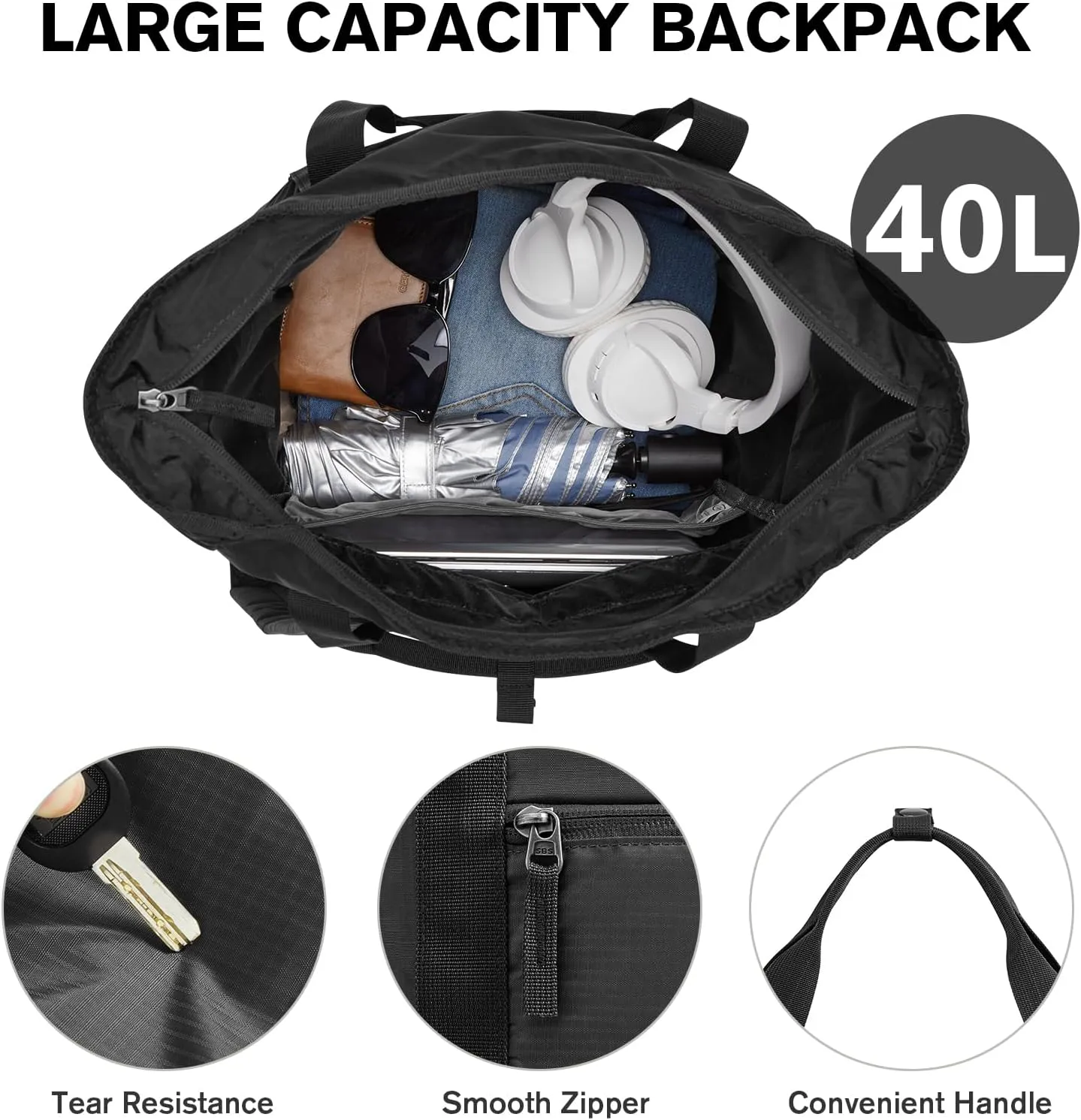 G4Free 40L Packable Backpack Waterproof Travel Backpack sold by G4free product image thumbnail 4
