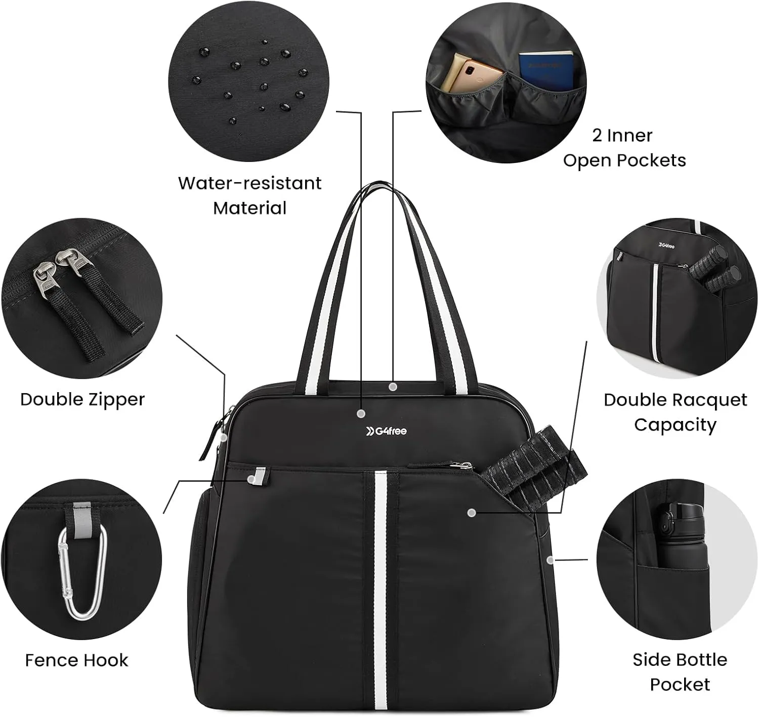G4Free Pickleball Bag Tote for Women and Men sold by G4free product image thumbnail 5