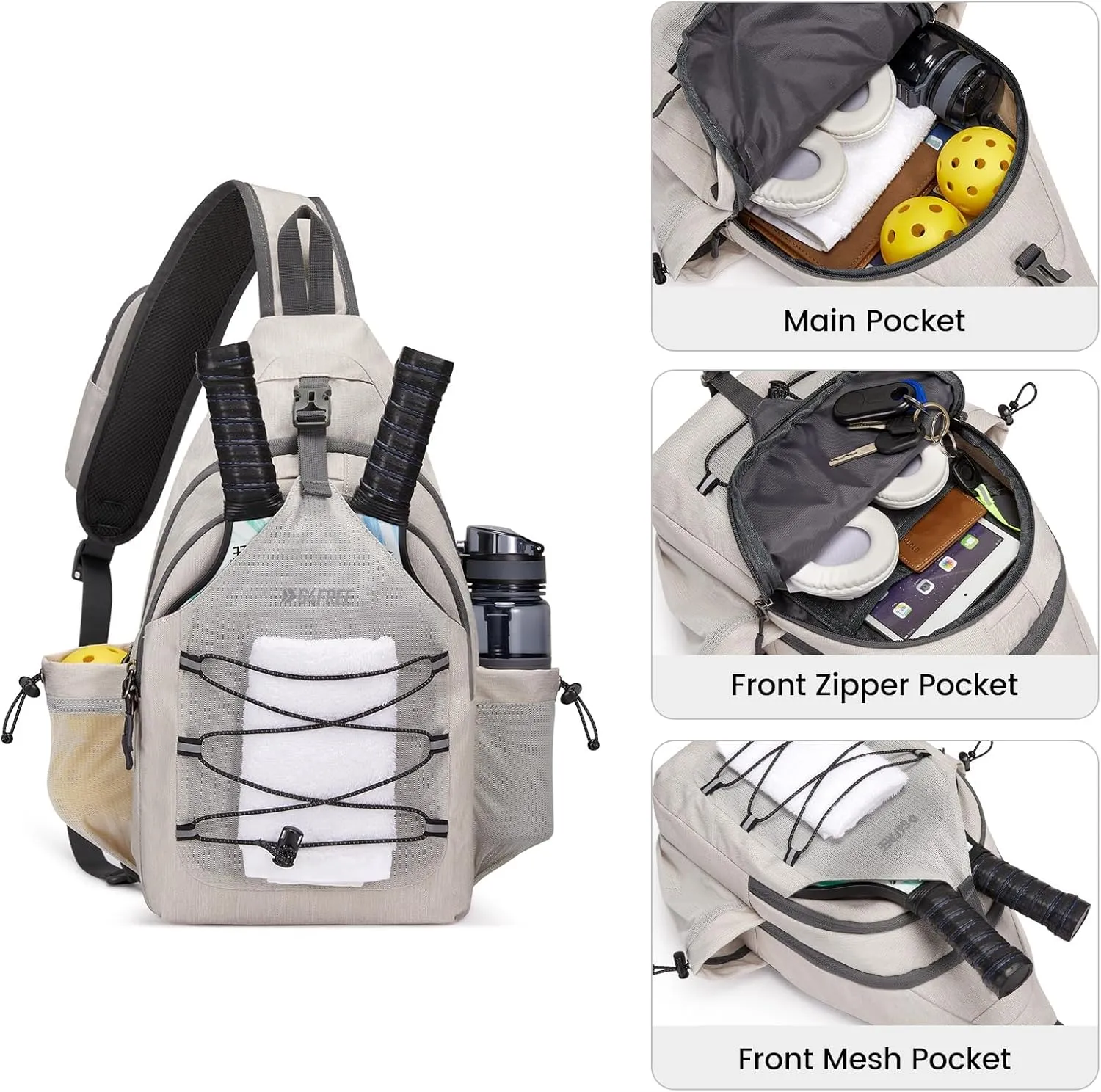 G4Free Crossbody Sling Pickleball Paddle Bag sold by G4free product image thumbnail 4