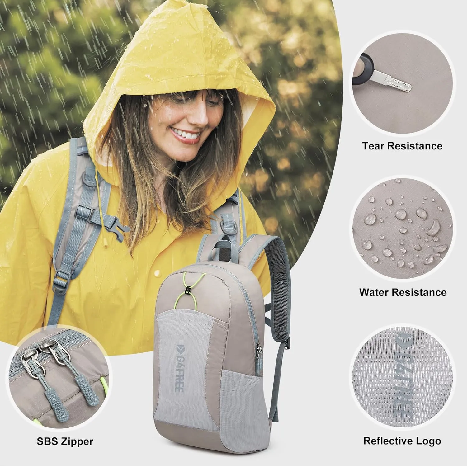 G4Free 24L Small Packable Water Resistant Hiking Travel Backpack sold by G4free product image thumbnail 5